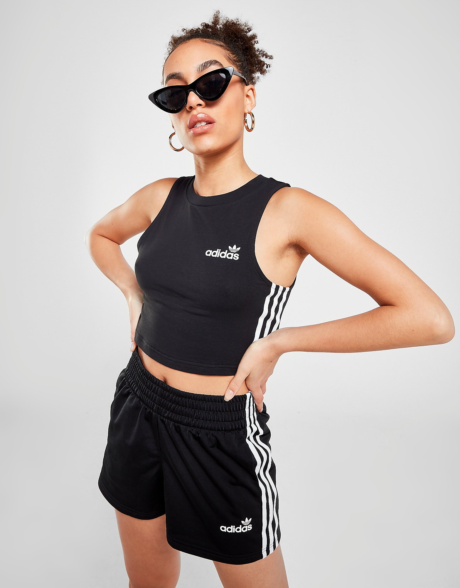 

adidas Originals 3-Stripes Linear Tank Top - Only at JD - BLACK - Womens, BLACK