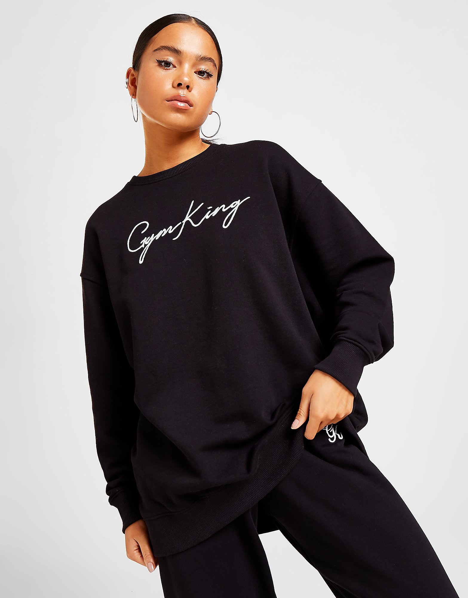 

Gym King Script Crew Sweatshirt - Black - Womens, Black