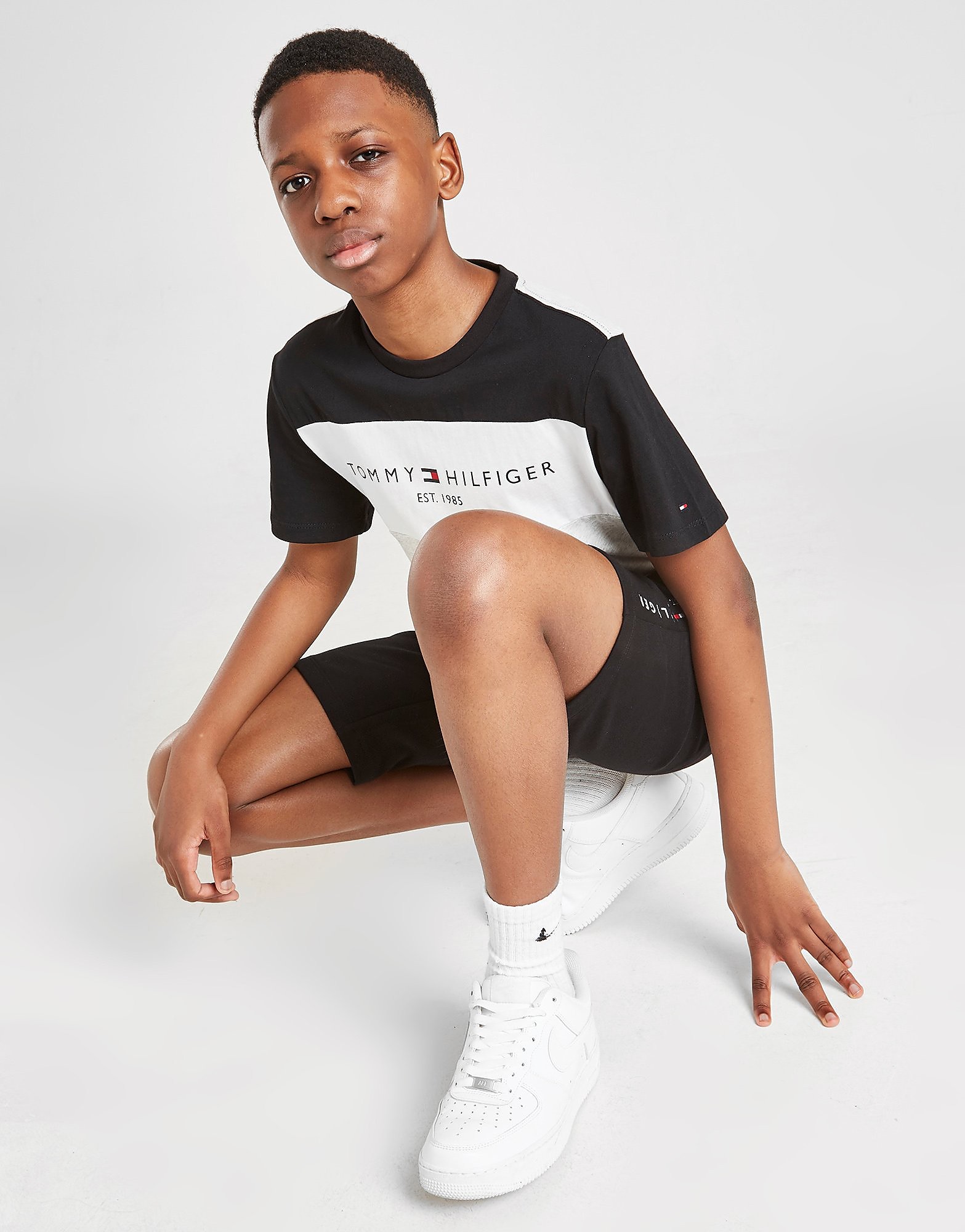 

Tommy Hilfiger Essential Colour Block T-Shirt Junior - Grey - Kids, Grey