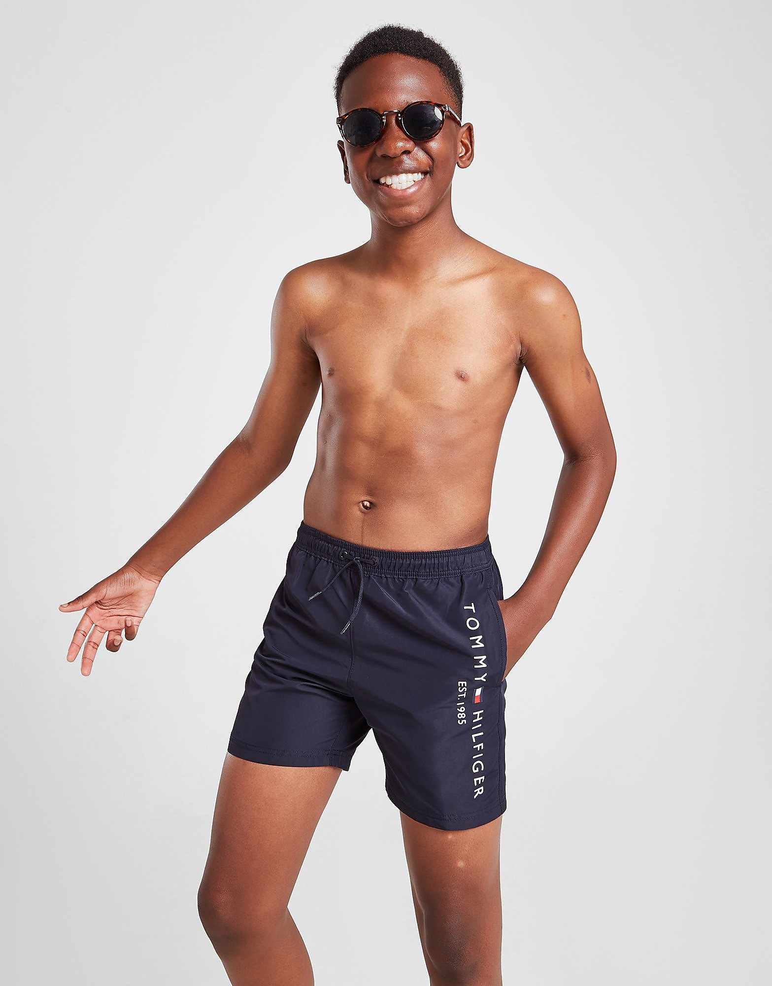 Tommy hilfiger essential logo swim shorts junior - kids, laivastonsininen, tommy hilfiger
