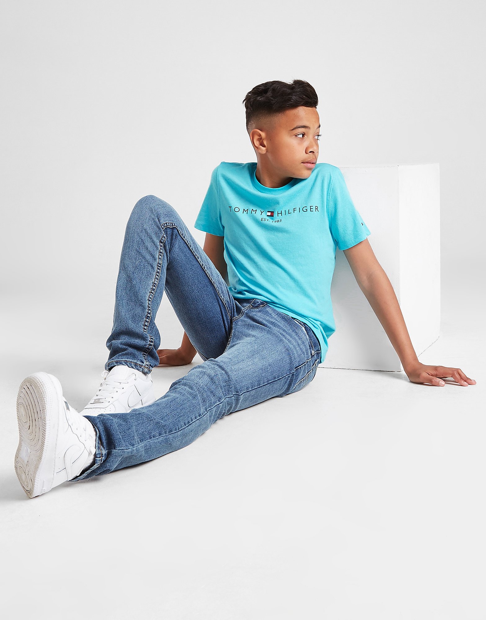 

Tommy Hilfiger Essential Short Sleeve T-Shirt Junior - Blue - Kids, Blue