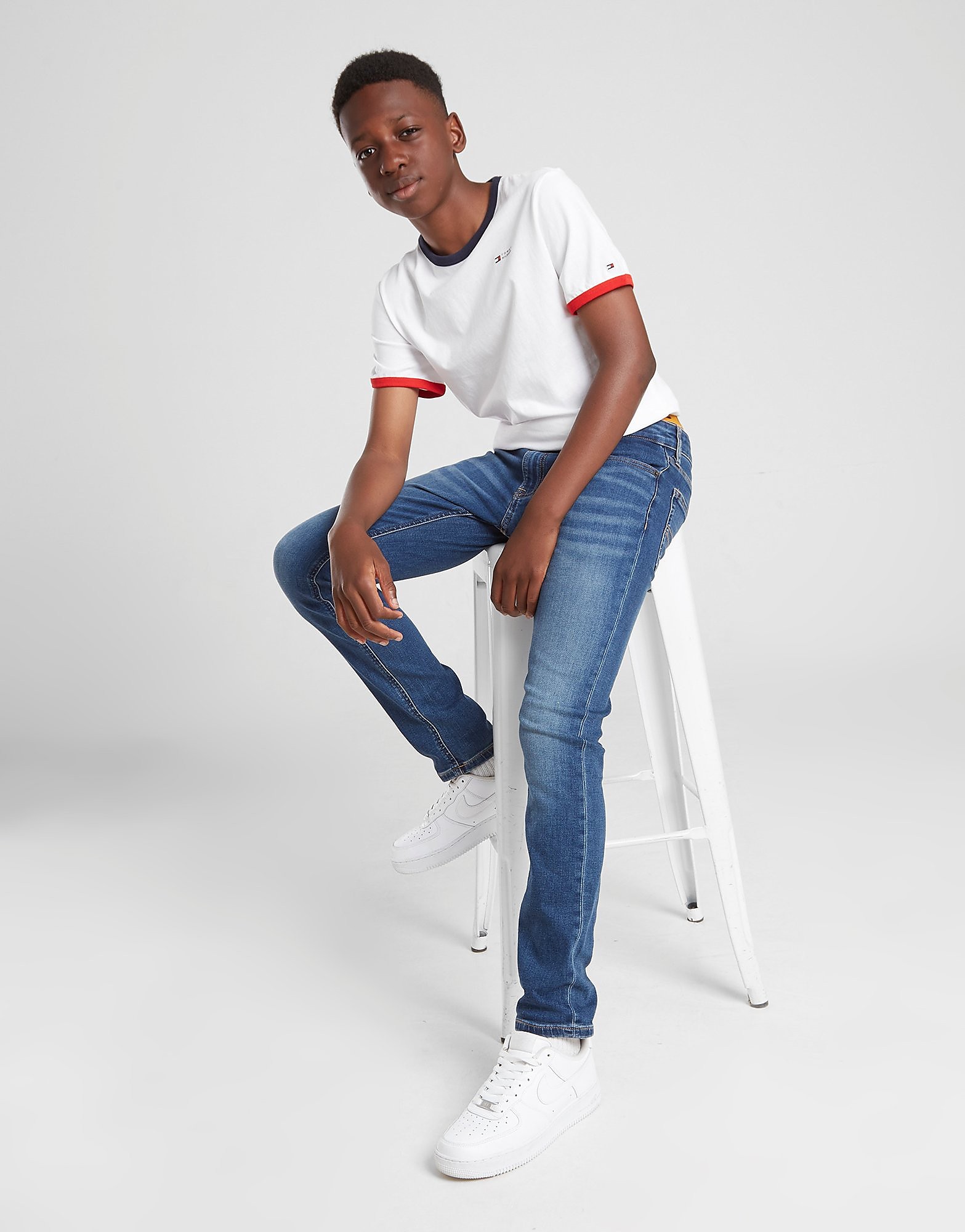 

Tommy Hilfiger Ringer T-Shirt Junior - White - Kids, White