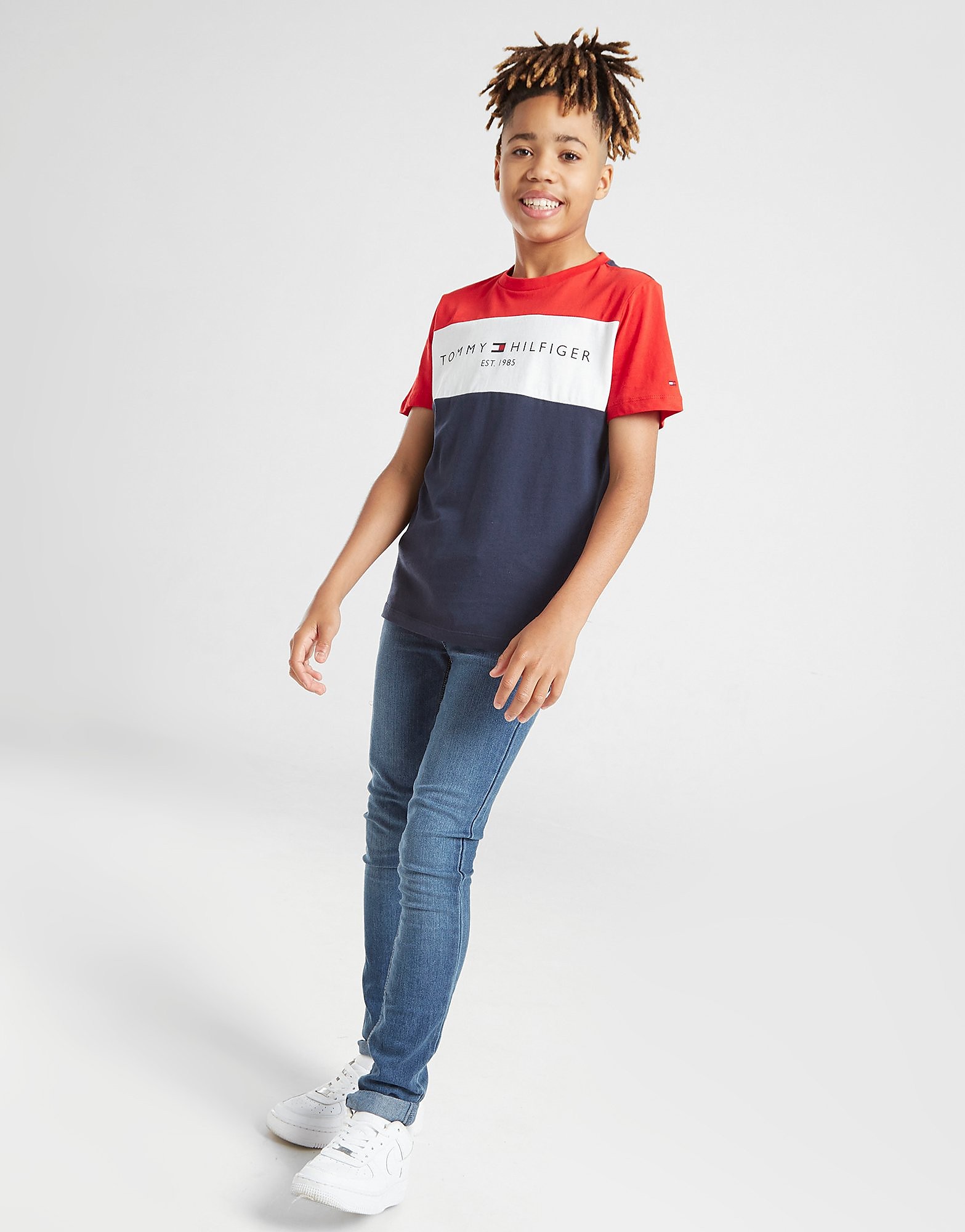 

Tommy Hilfiger Essential Colour Block T-Shirt Junior - Navy/Red - Kids, Navy/Red