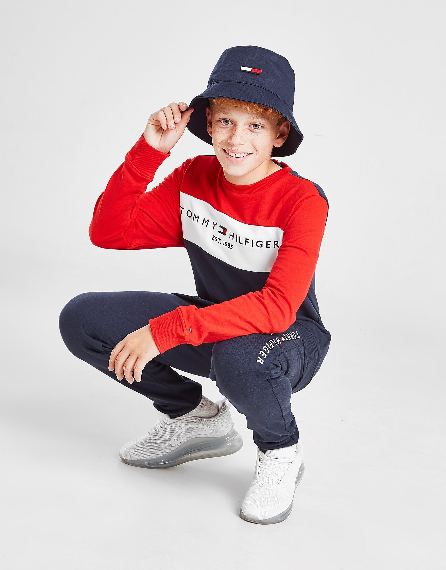 

Tommy Hilfiger Essential Colour Block Crew Tracksuit Junior - Navy/Red - Kids, Navy/Red