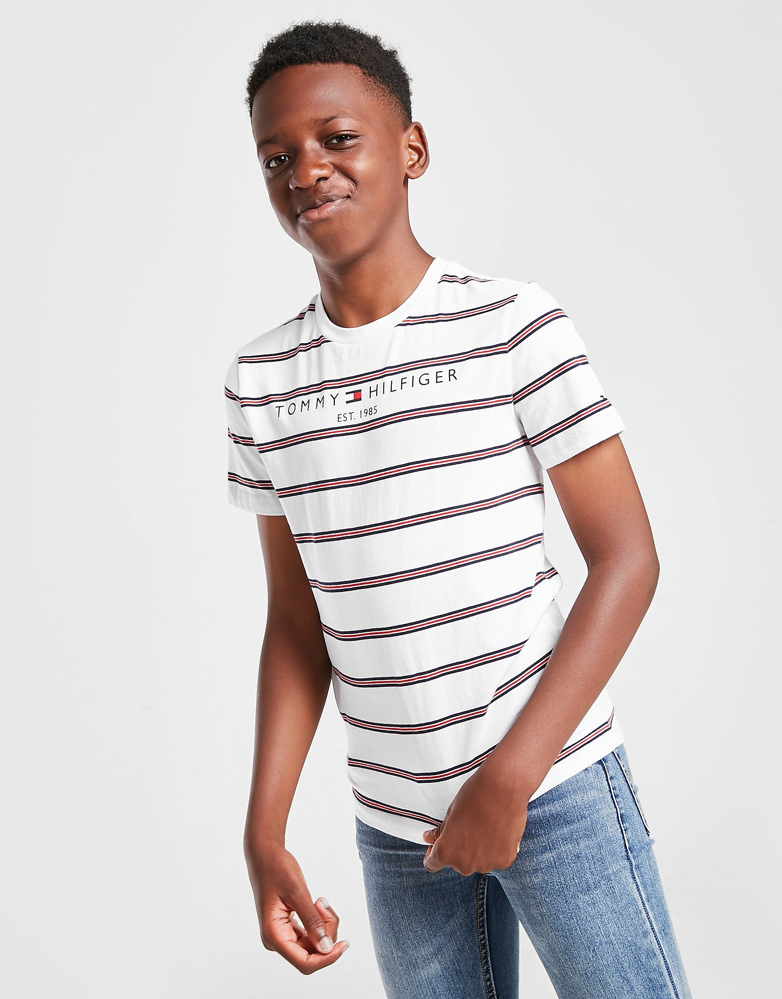 

Tommy Hilfiger Essential Stripe T-Shirt Junior - White - Kids, White