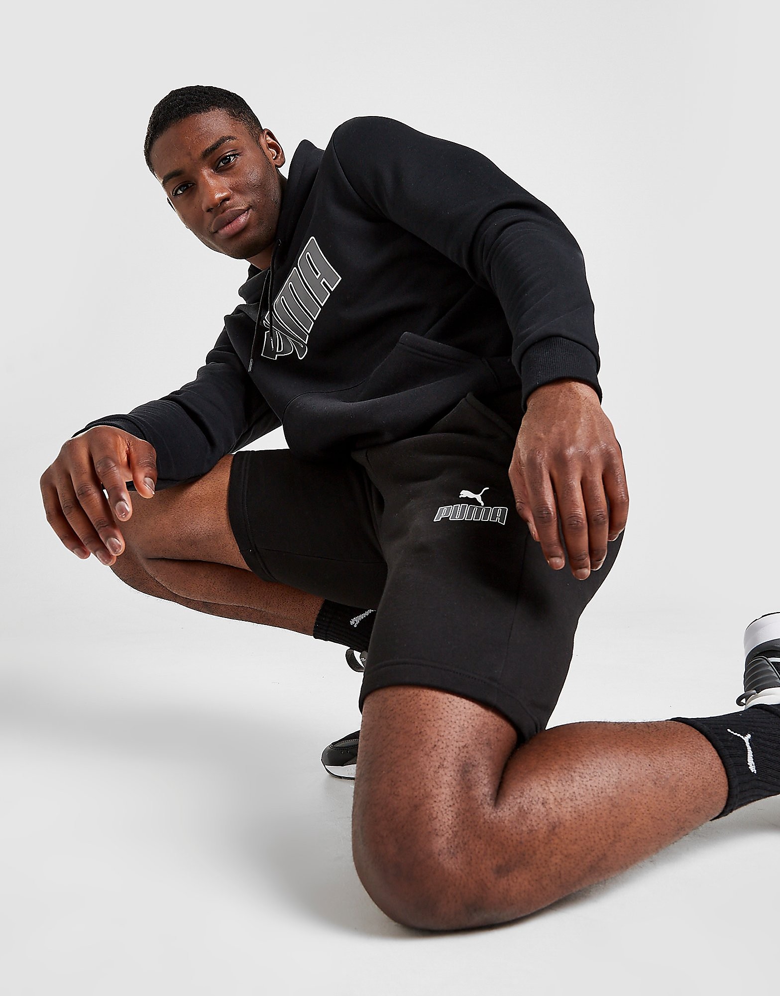 

Puma Logo Shorts - Black - Mens, Black