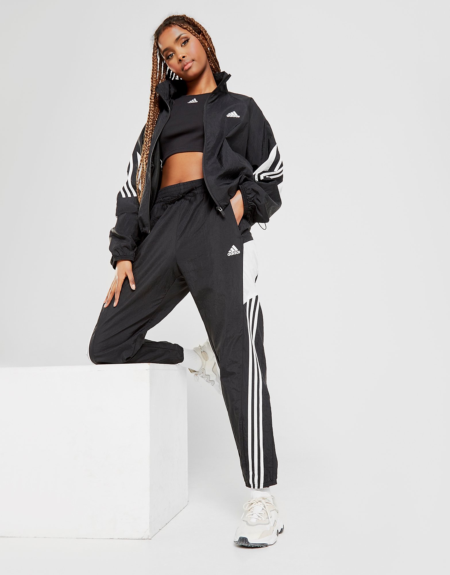 

adidas Woven Gametime Tracksuit - Black - Womens, Black