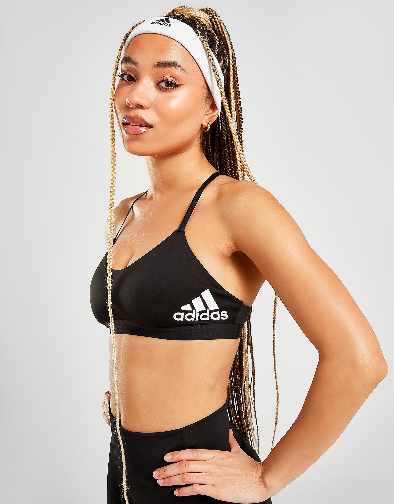 

adidas Strappy Badge of Sport Bra - Black / White - Womens, Black / White