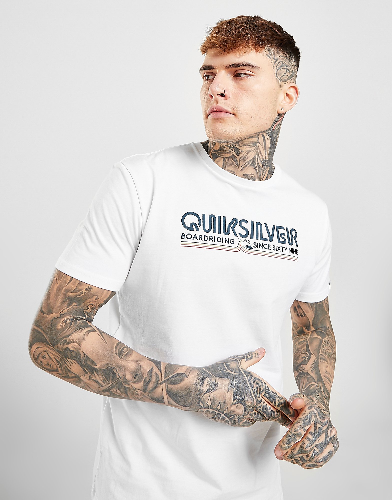 

Quiksilver Gold Stripe T-Shirt - White - Mens, White