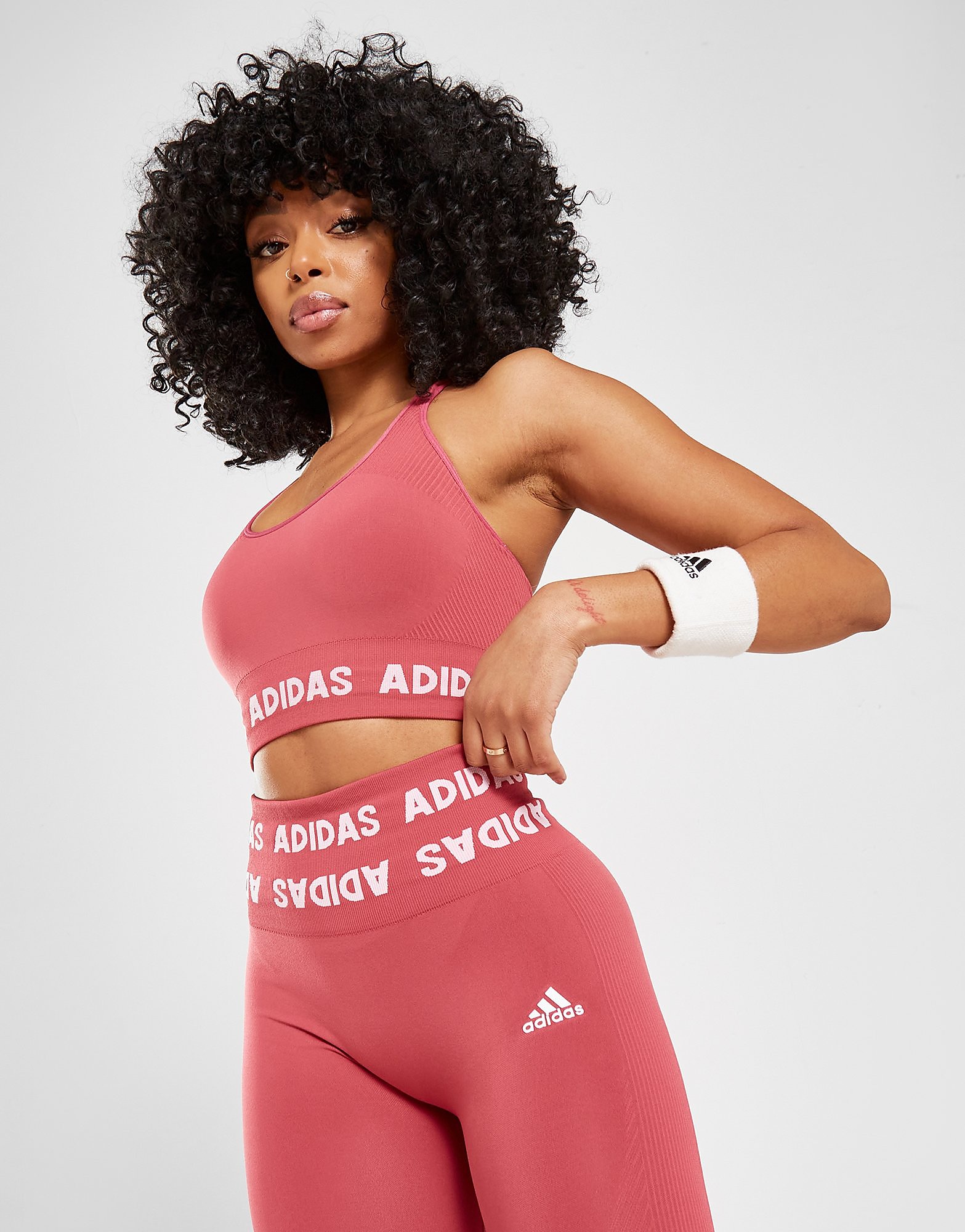 

adidas Training Aeroknit Seamless Sports Bra - Pink - Womens, Pink