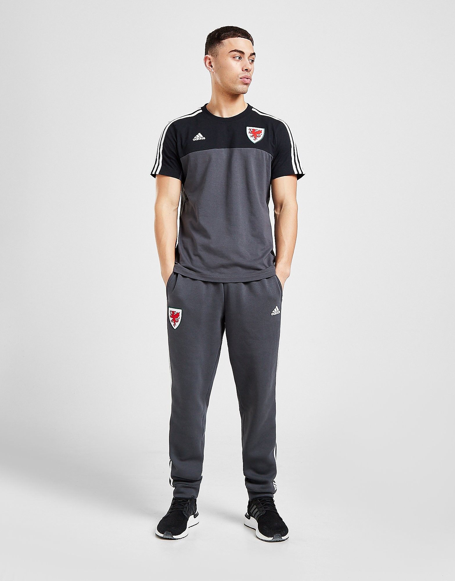 

adidas Wales 3-Stripes Track Pants - Grey - Mens, Grey