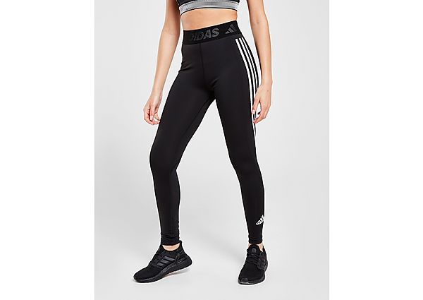 adidas Tight Techfit 3-Stripes Long - Black / White, Black / White