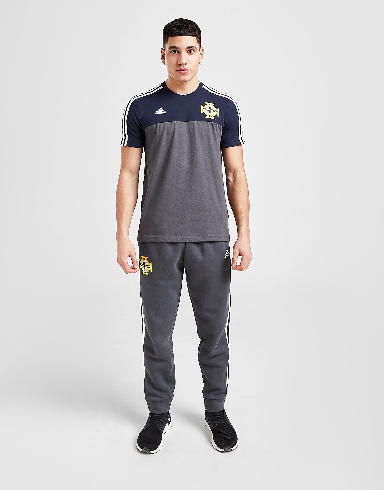 

adidas Northern Ireland 3-Stripes Track Pants - Grey - Mens, Grey