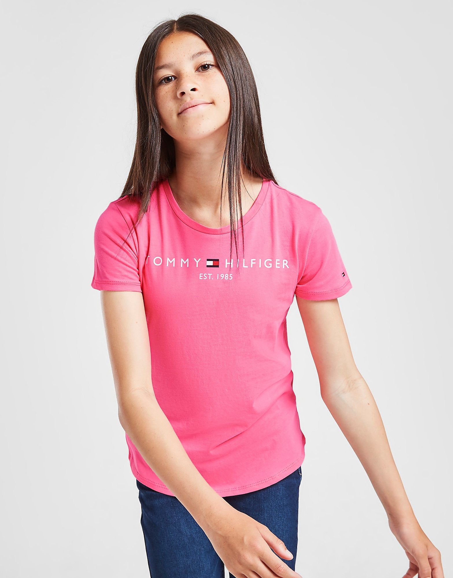 

Tommy Hilfiger Girls' Essential T-Shirt Junior - Pink - Kids, Pink