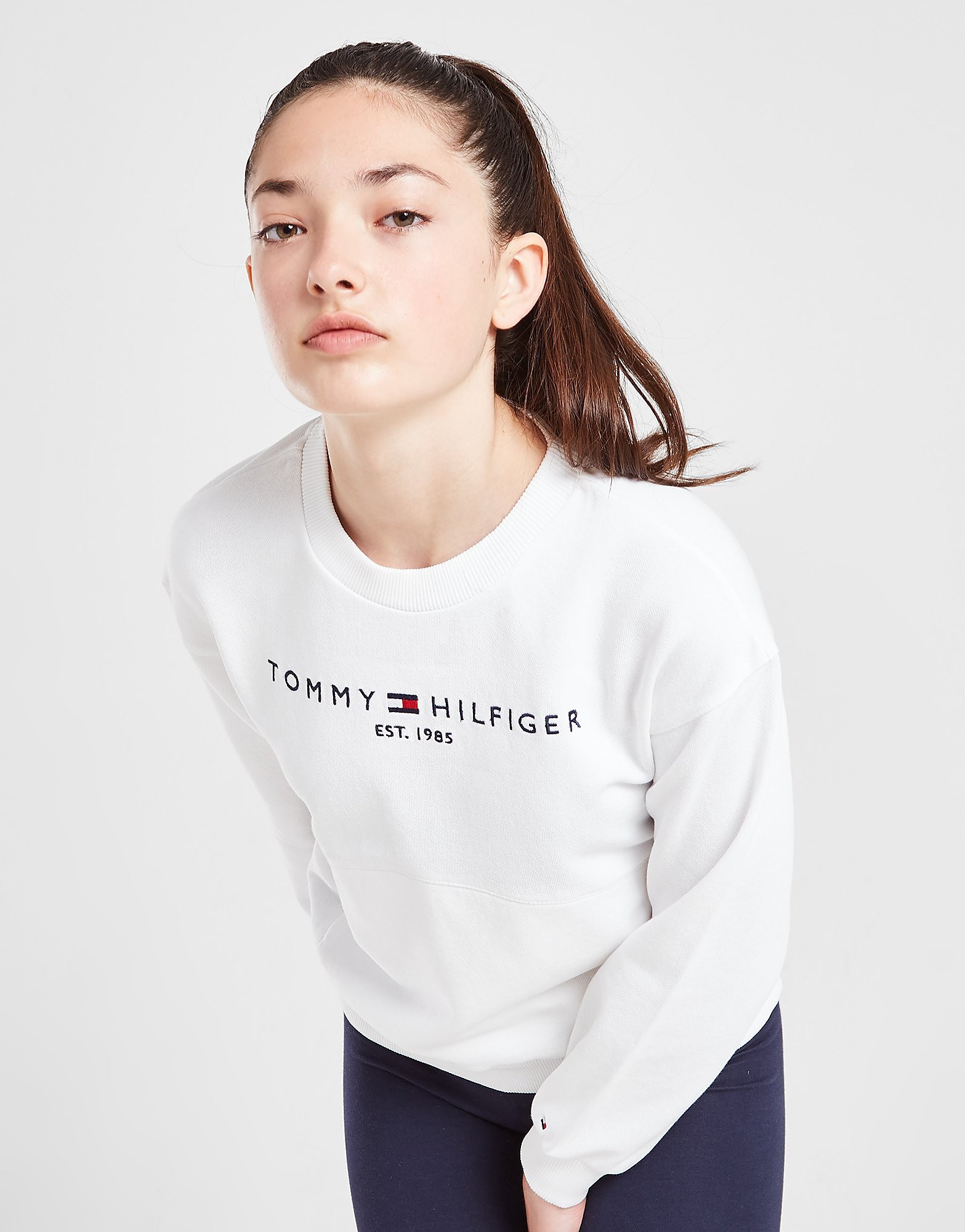 

Tommy Hilfiger Girls' Essential Sweatshirt Junior - White - Kids, White
