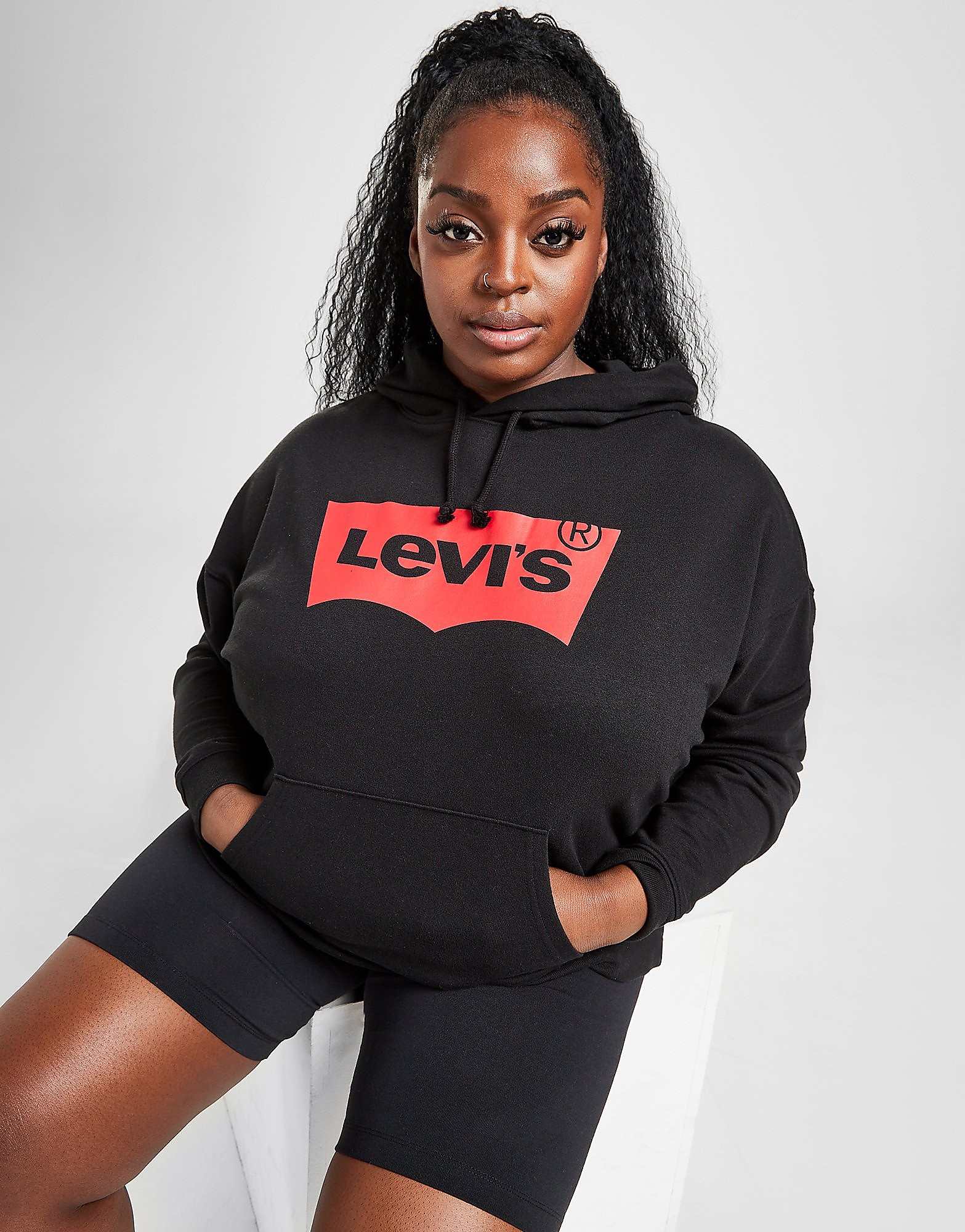 

Levis Batwing Plus Size Hoodie - Black/Red - Womens, Black/Red