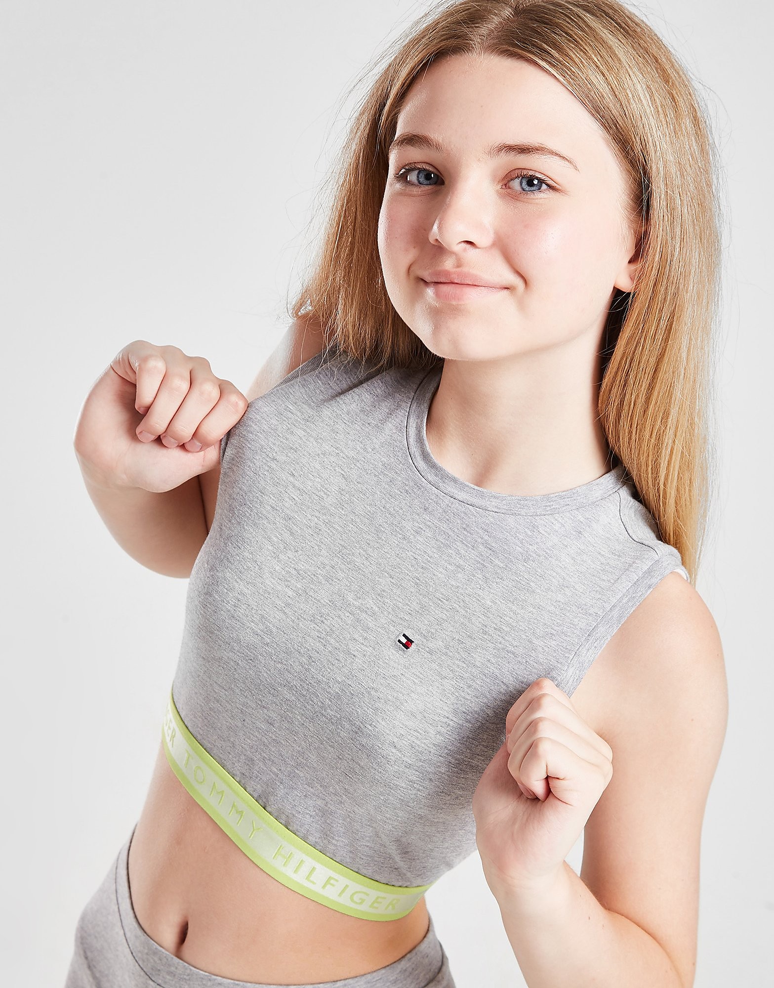 

Tommy Hilfiger Girls' Tape Sports Top Junior - Grey - Kids, Grey
