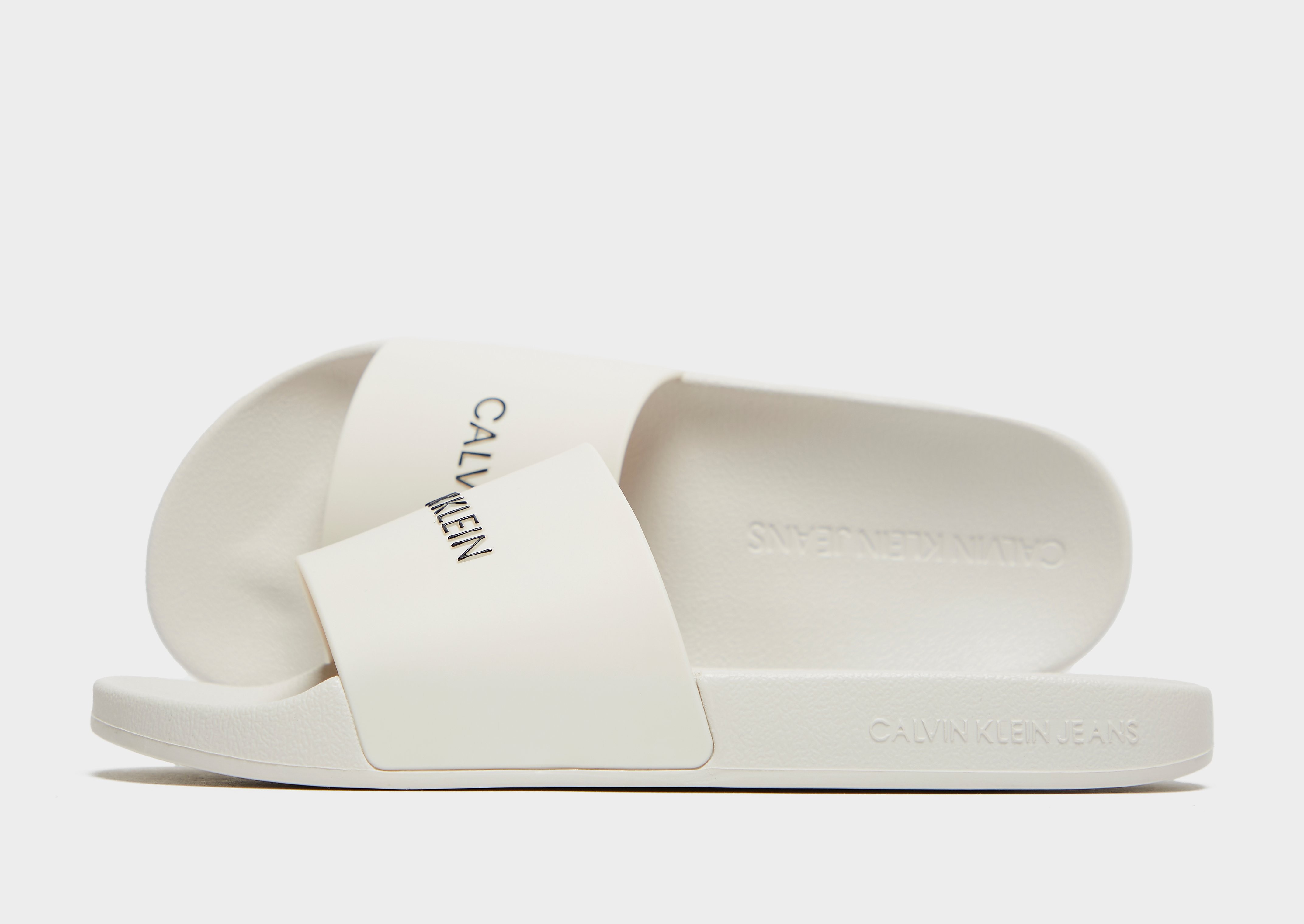 

Calvin Klein Script Slides - White - Womens, White