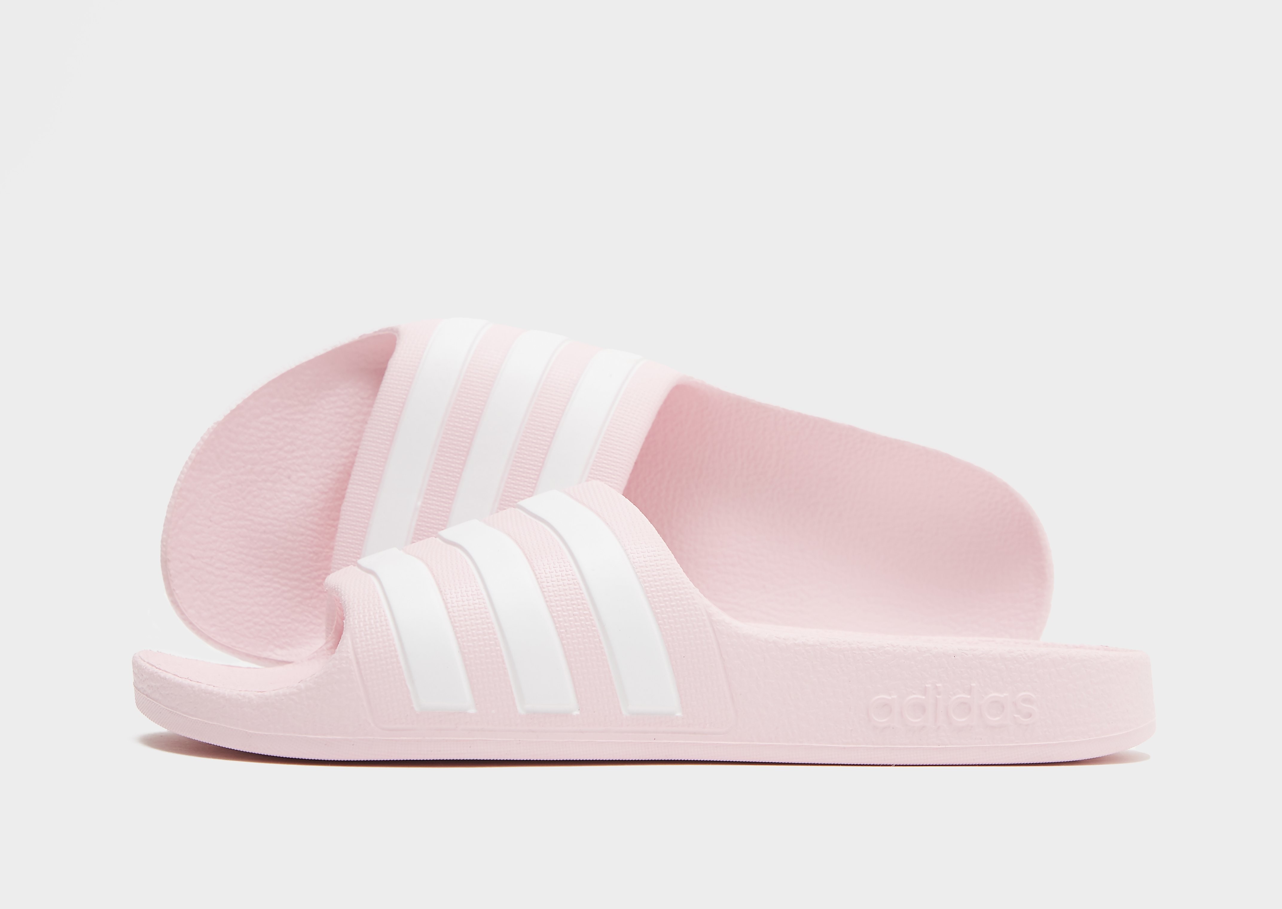 

adidas Adilette Aqua Slides - Clear Pink / Cloud White / Clear Pink - Kids, Clear Pink / Cloud White / Clear Pink