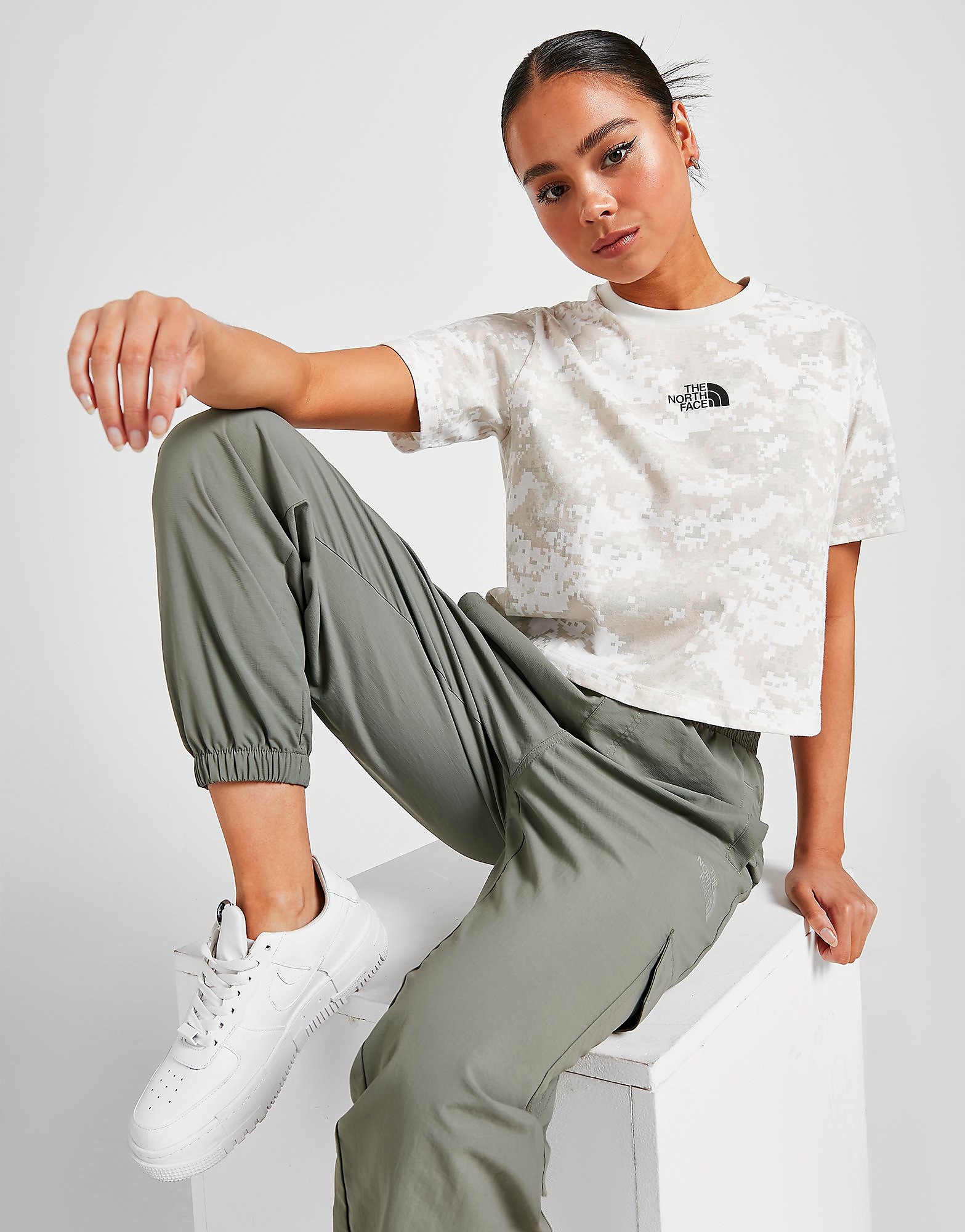 

The North Face Crop Camo T-Shirt - Only at JD - White/Grey, White/Grey