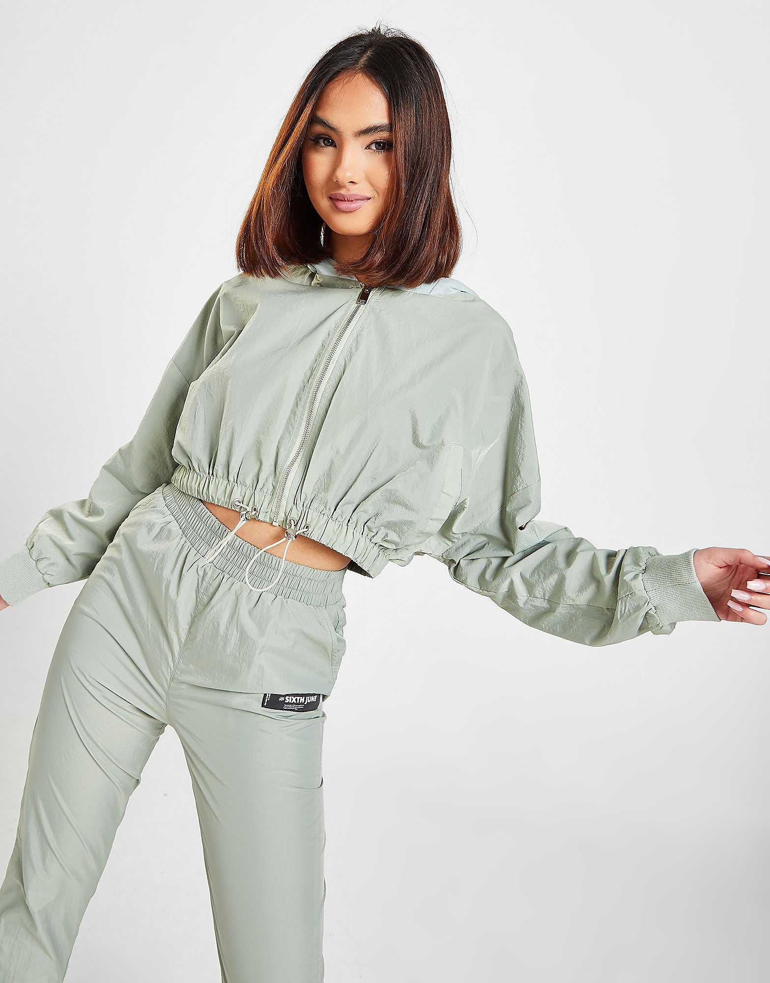 

Sixth June Woven Crop Jacket - Green - Womens, Green