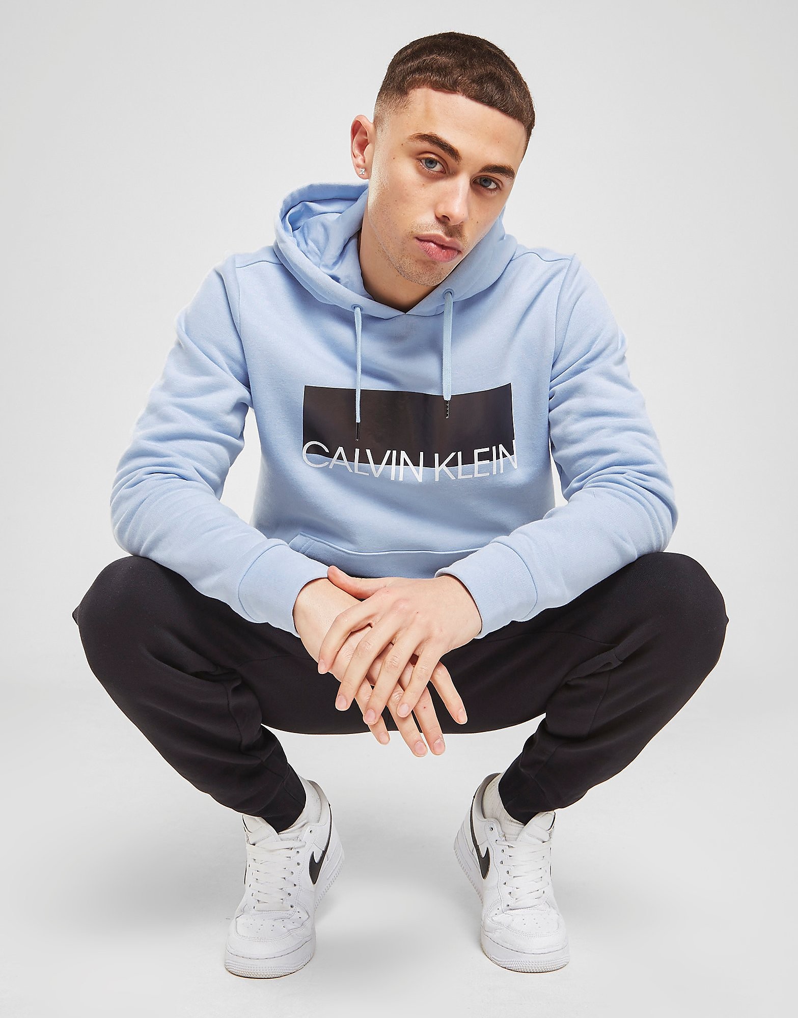 

Calvin Klein Off Box Large Logo Overhead Hoodie - Only at JD - Blue - Mens, Blue