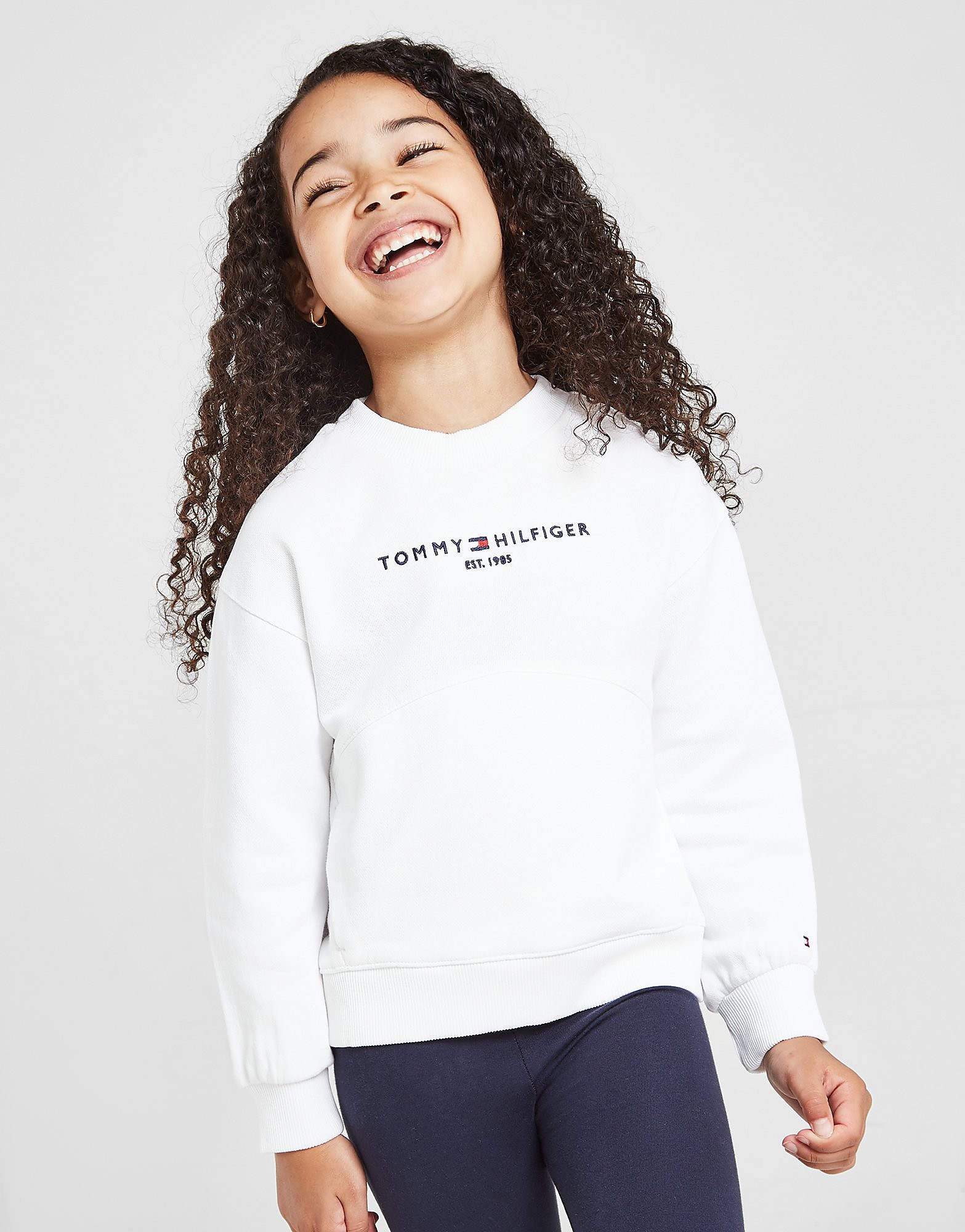 

Tommy Hilfiger Girls' Essential Crew Sweatshirt Children - White - Kids, White
