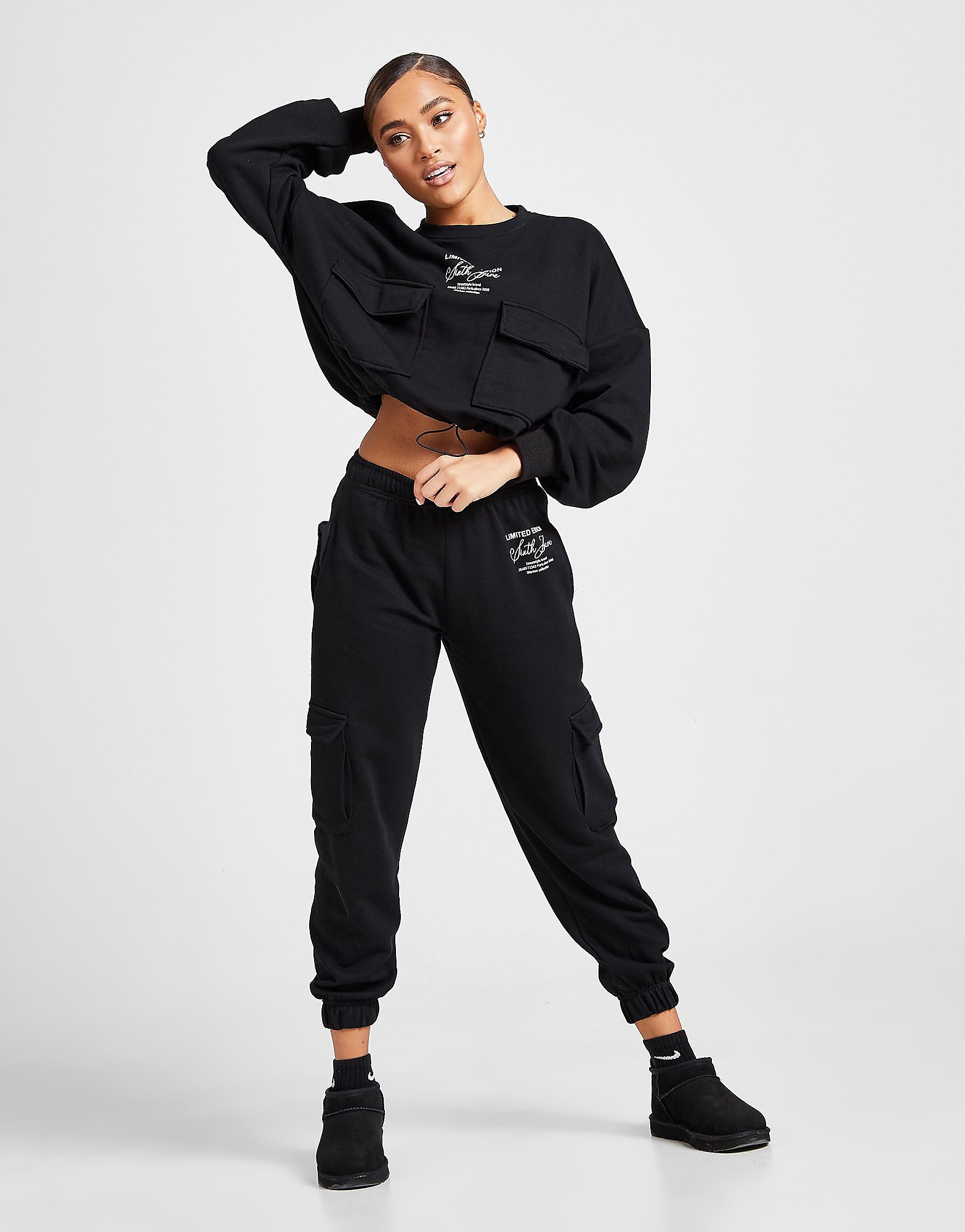 

Sixth June Limited Edition Cargo Joggers - Black - Womens, Black