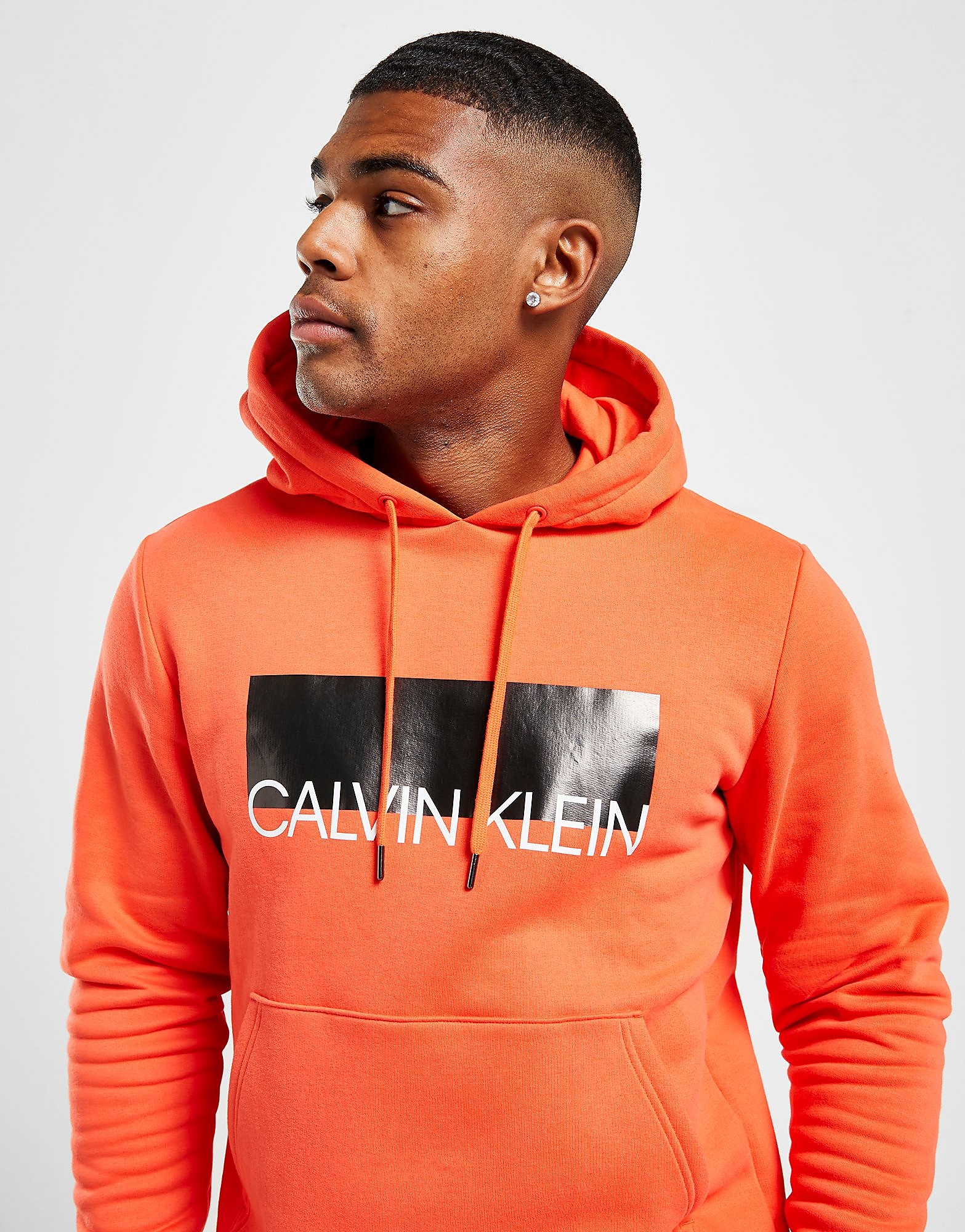 

Calvin Klein Off Box Large Logo Overhead Hoodie - Only at JD - Orange - Mens, Orange
