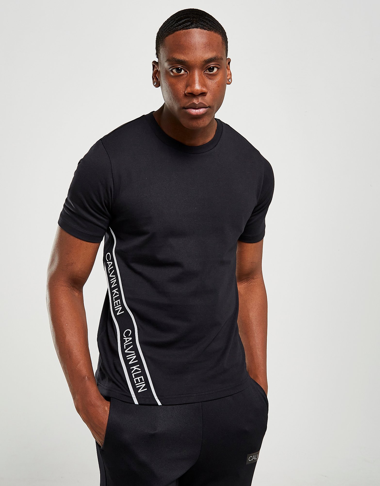 

Calvin Klein Tape T-Shirt - Black - Mens, Black