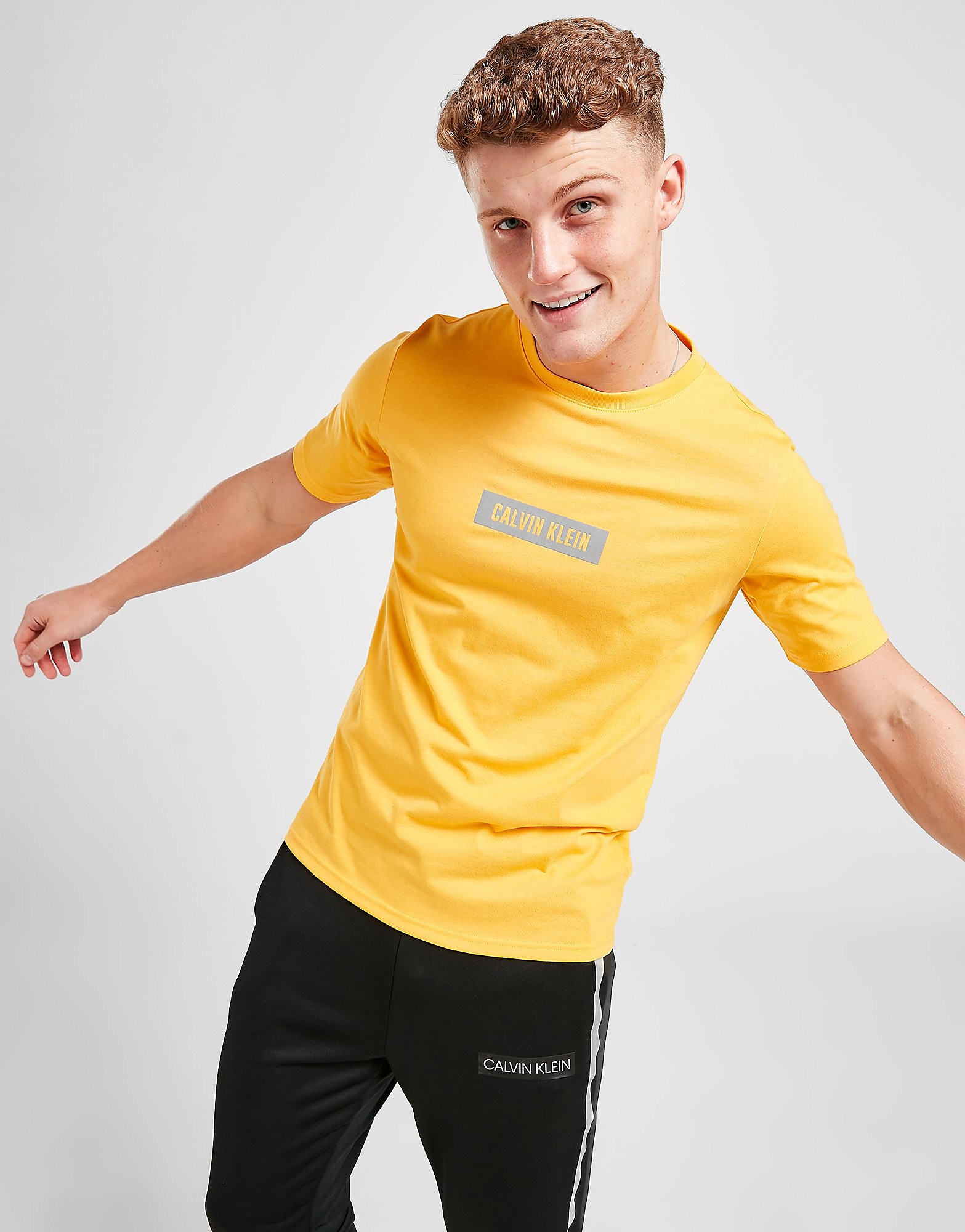 

Calvin Klein Performance Exclusive Central Box T-Shirt - Yellow - Mens, Yellow