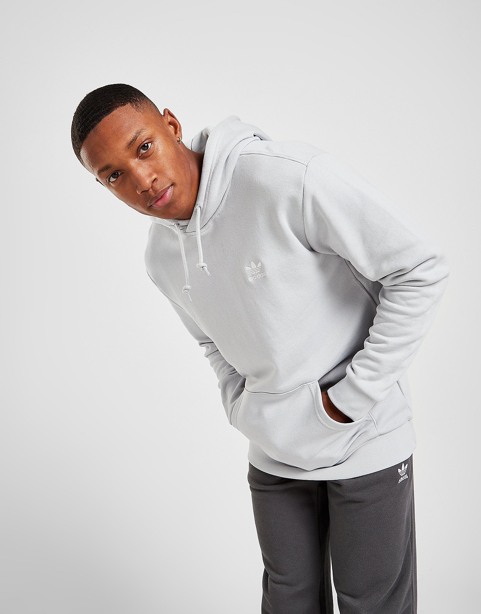 

adidas Originals Trefoil Essential Hoodie - Only at JD - Grey - Mens, Grey
