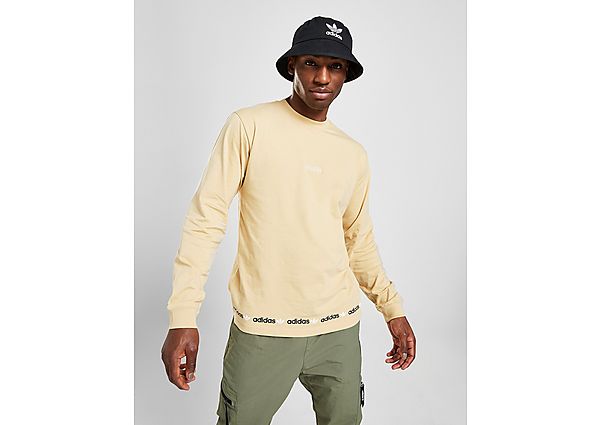 adidas Originals T-shirt Linear Repeat Long Sleeve - Hazy Beige, Hazy Beige