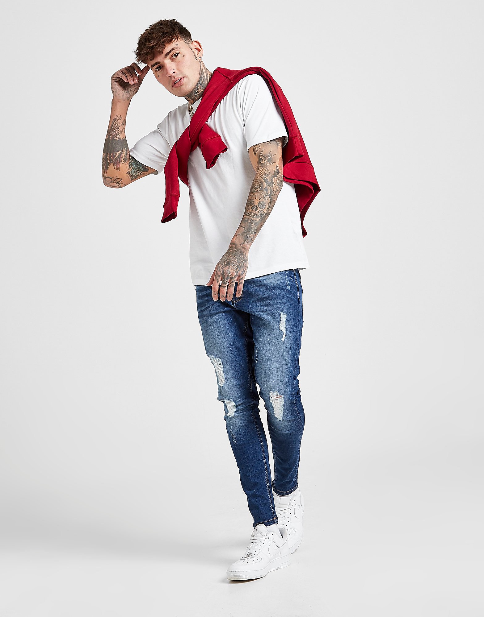 

VALERE Skinny Ripped Jeans - Only at JD - Blue - Mens, Blue