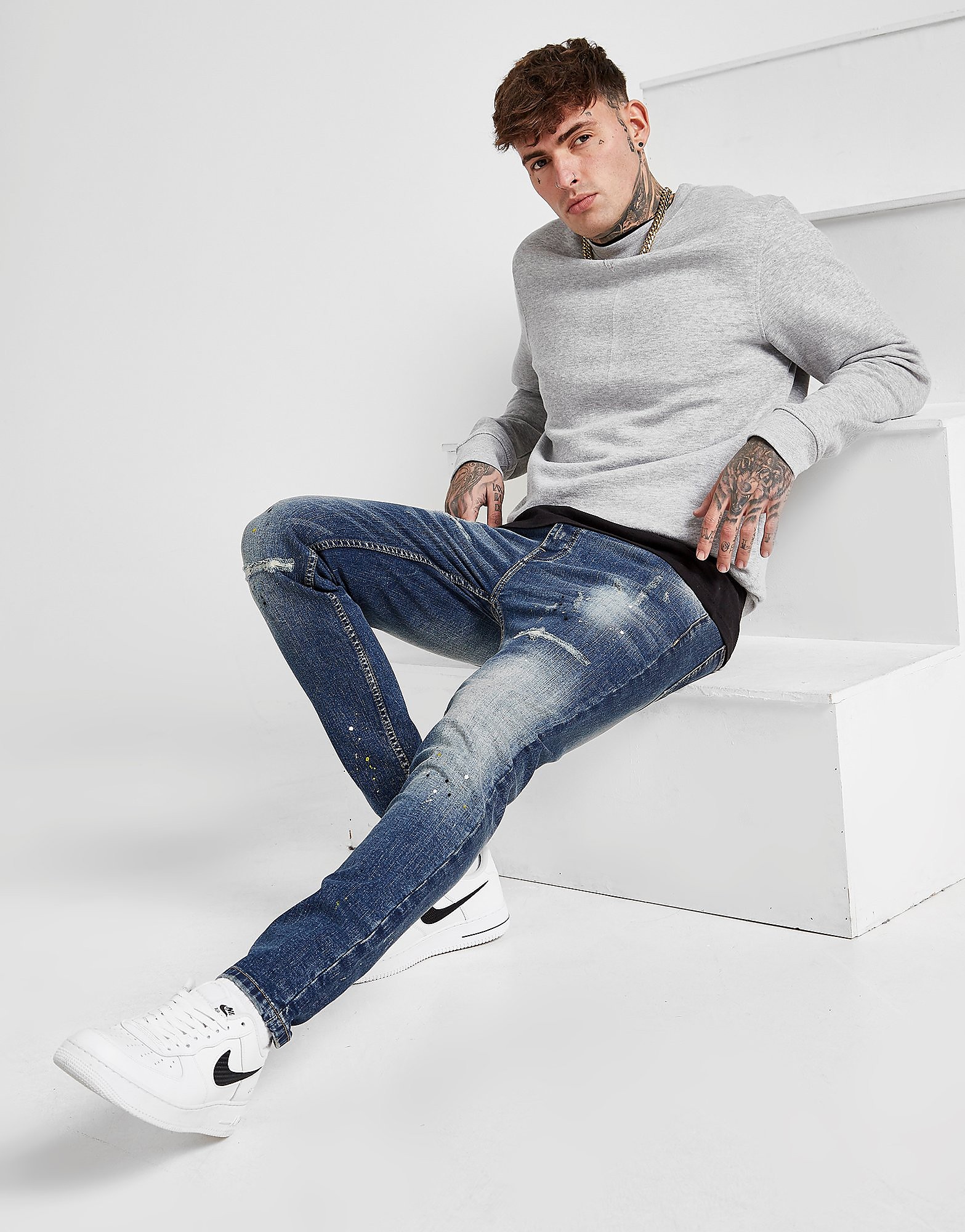 

VALERE Washed Slim Jeans - Only at JD - Blue - Mens, Blue