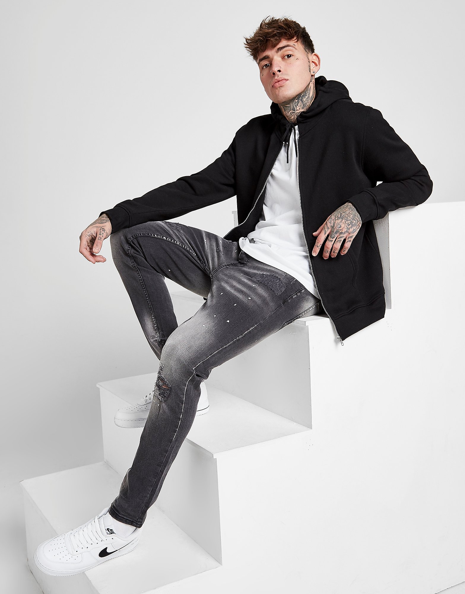 

VALERE Washed Slim Jeans - Only at JD - Black - Mens, Black
