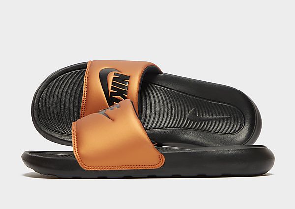 Nike Victori One Slides Women's - Black/Metallic Copper/Black, Black/Metallic Copper/Black