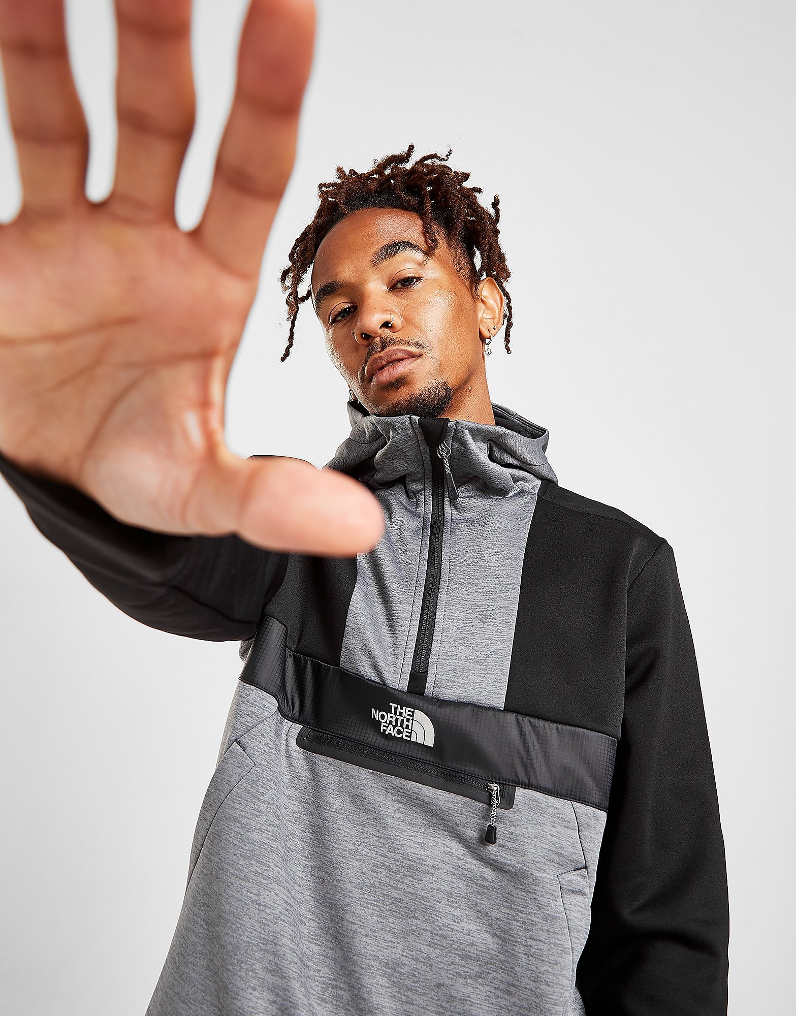 

The North Face 1/4 Zip Mittelegi Hoodie - Only at JD - Grey/Black - Mens, Grey/Black