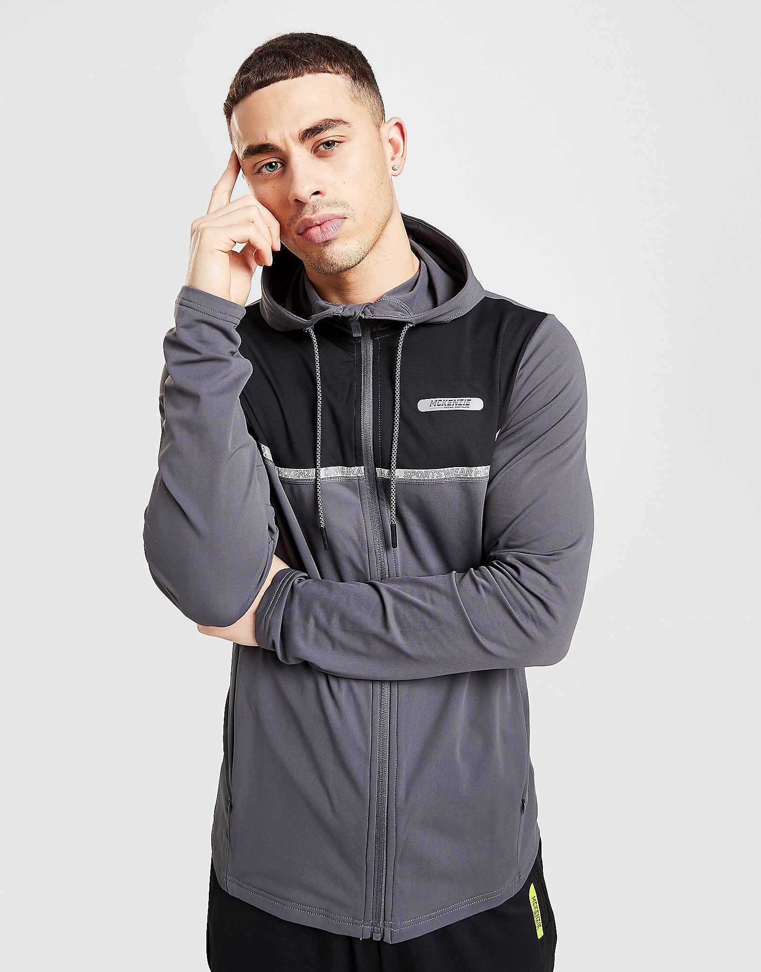 

McKenzie Performance Impact Zip Through Reflective Hoodie - Only at JD - Grey/Black - Mens, Grey/Black