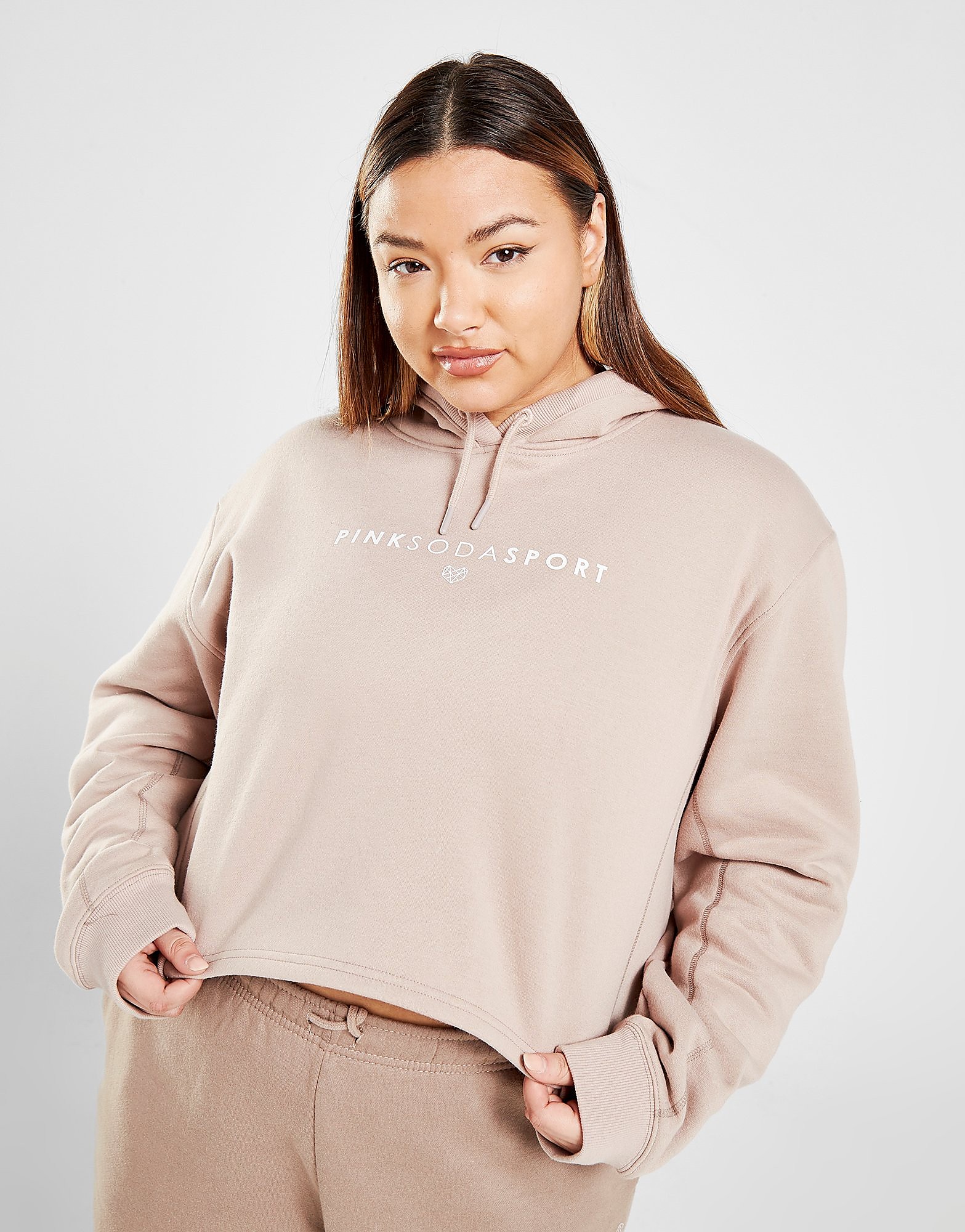 

Pink Soda Sport Contour Stitch Plus Size Cropped Hoodie - Brown - Womens, Brown