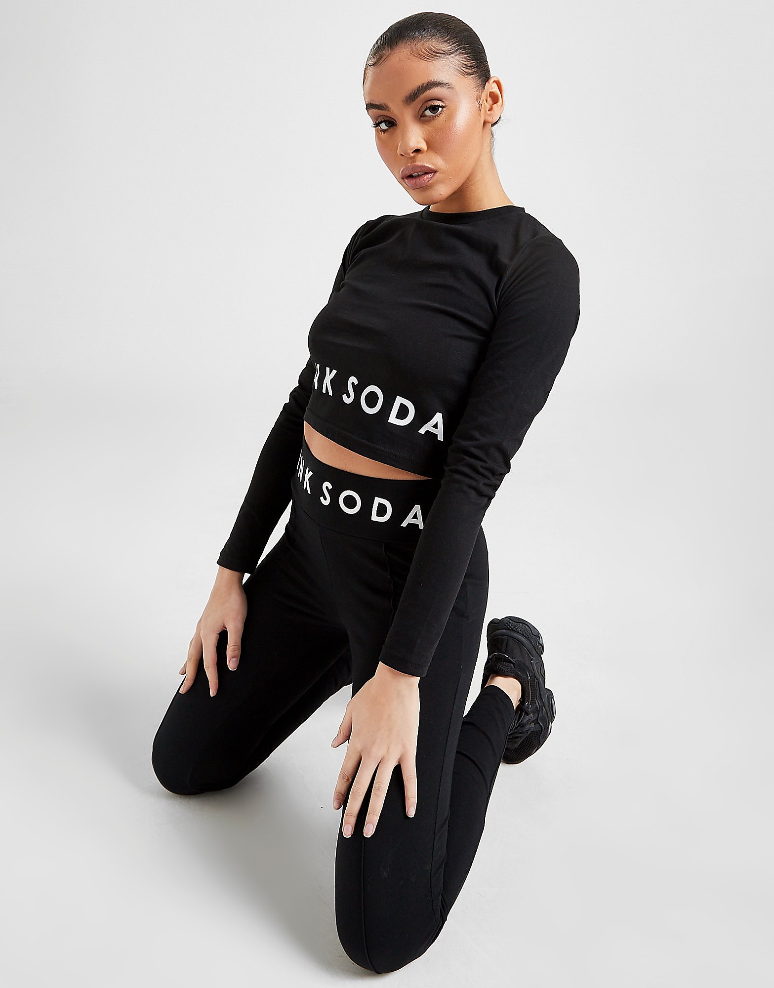 

Pink Soda Sport Pin Tuck Leggings - Black - Womens, Black