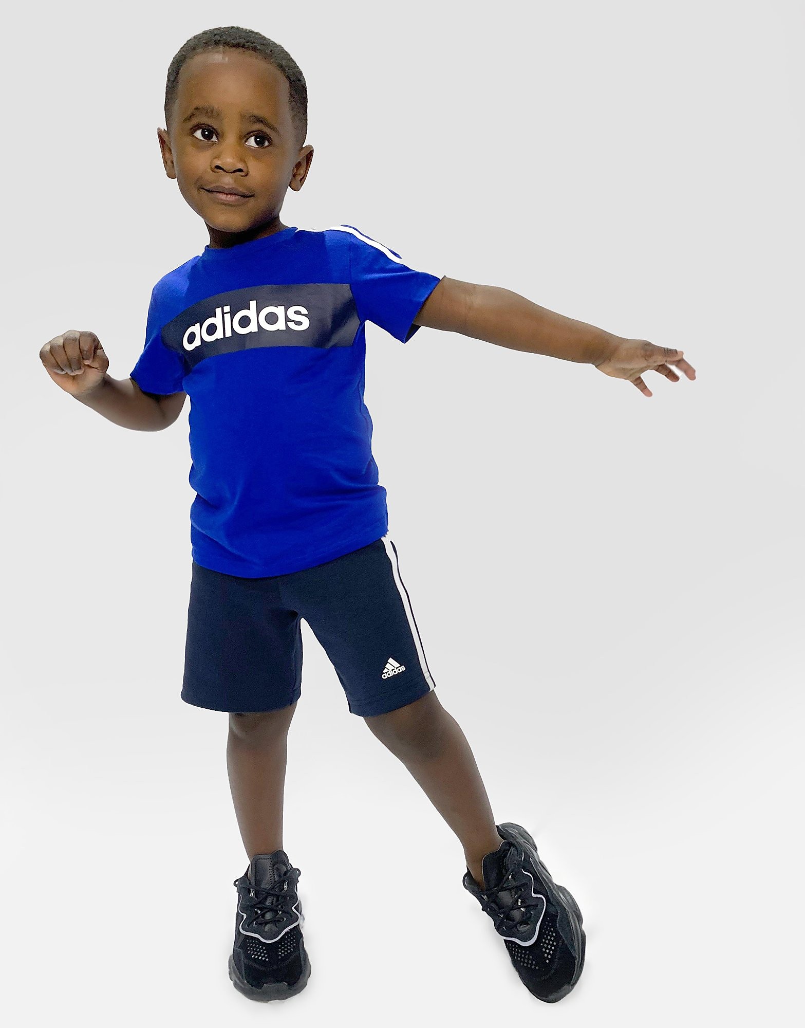 

adidas Linear Essential T-Shirt/Shorts Set Infant - Only at JD - Blue - Kids, Blue
