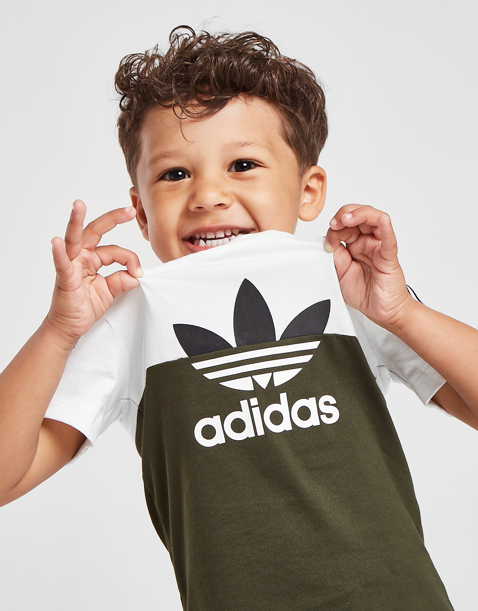 

adidas Originals Sliced T-Shirt/Shorts Set Infant - Only at JD - Green/White - Kids, Green/White