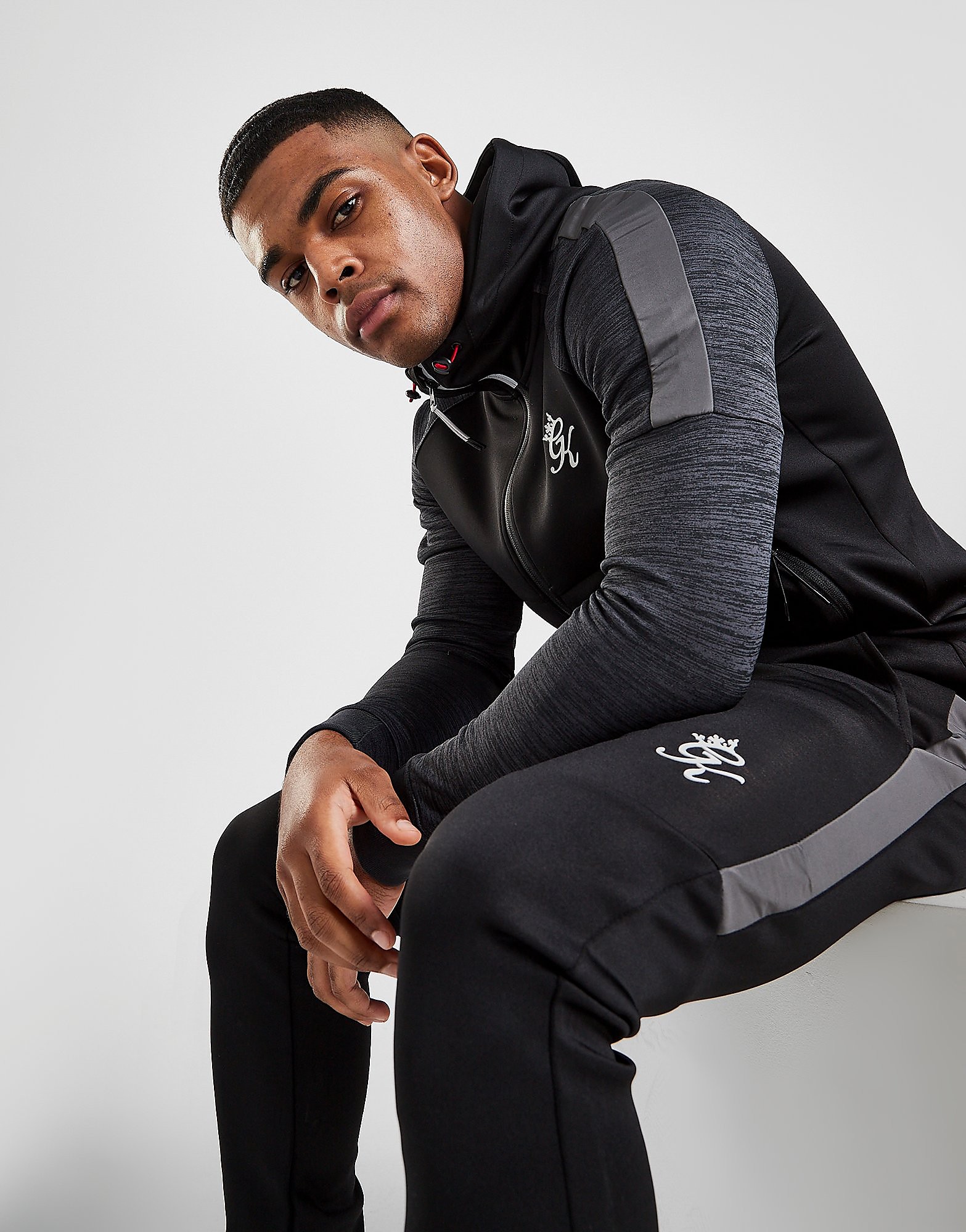 Gym King Full Zip Fade Hoodie - Only at JD - Black/Grey - Mens, Black/Grey