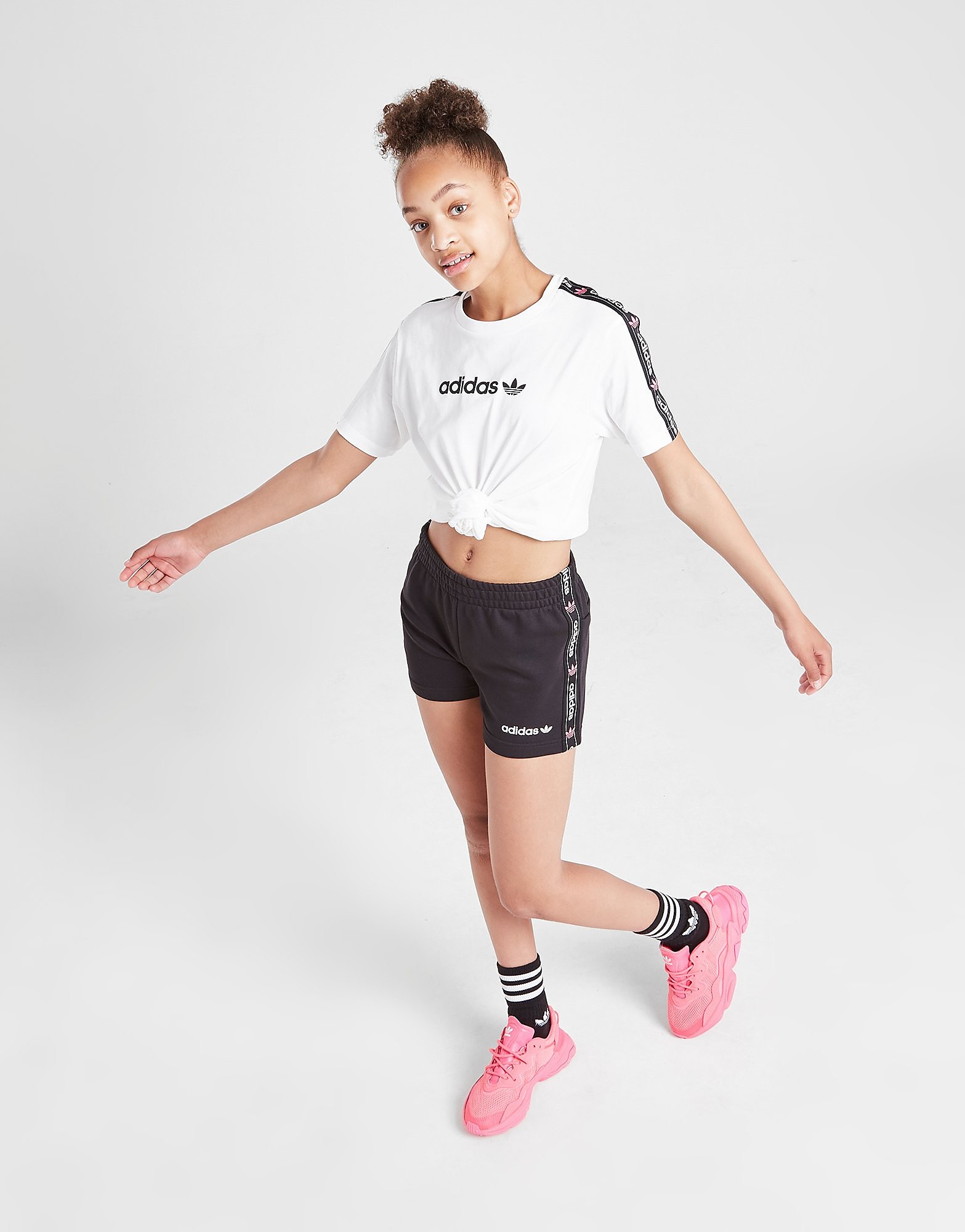 

adidas Originals Girls' Tape Boyfriend T-Shirt Junior - Only at JD - White - Kids, White