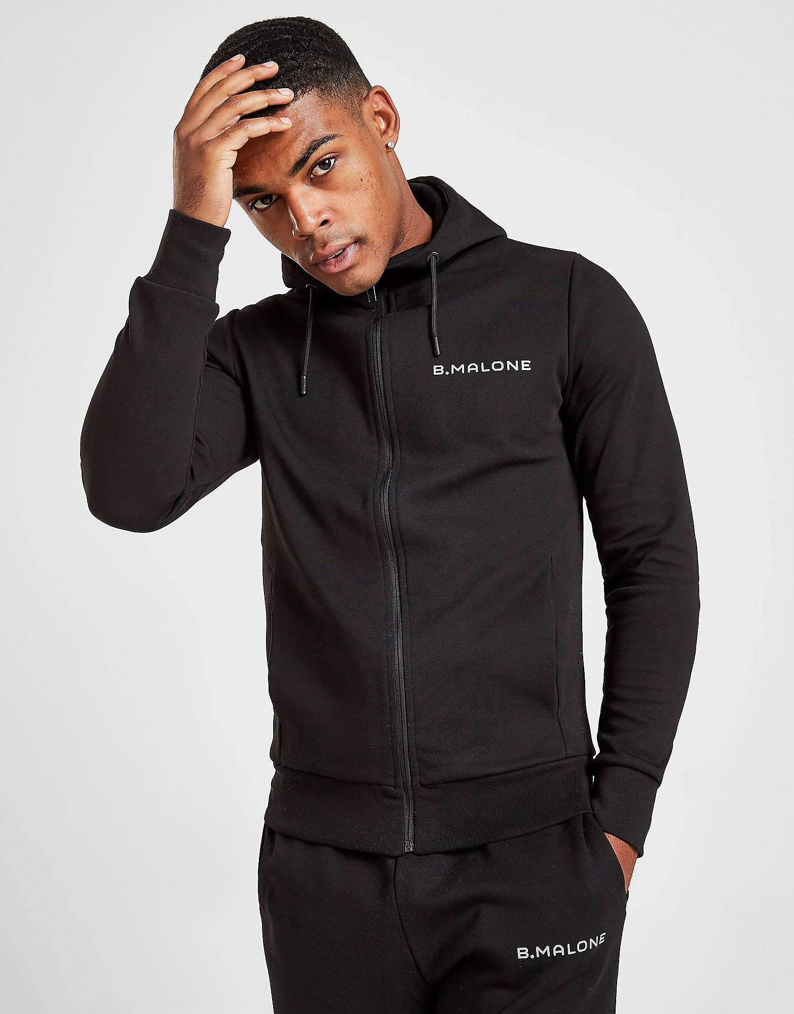 

B Malone Full Zip Hoodie - Only at JD - Black - Mens, Black