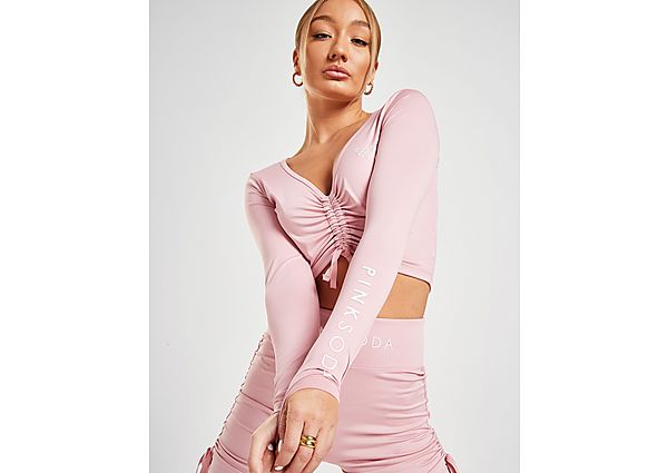 Pink Soda Sport Haut Crop Ruched Manches Longues Femme