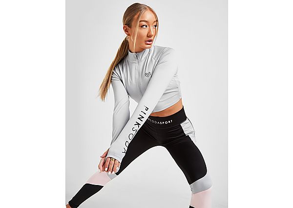 Pink Soda Sport Haut Crop Zippé Femme