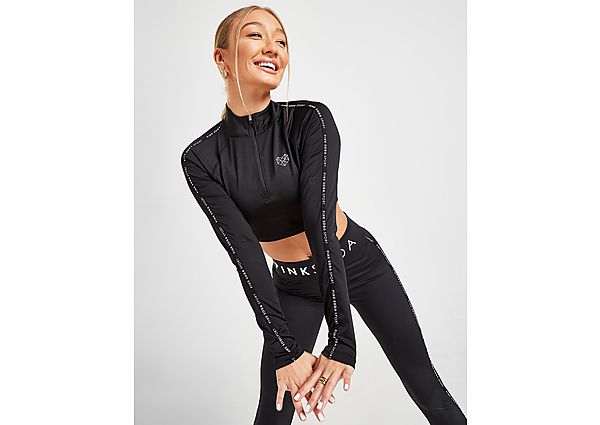 Pink Soda Sport Haut Zippé Crop 1/4 Micro Tape Femme