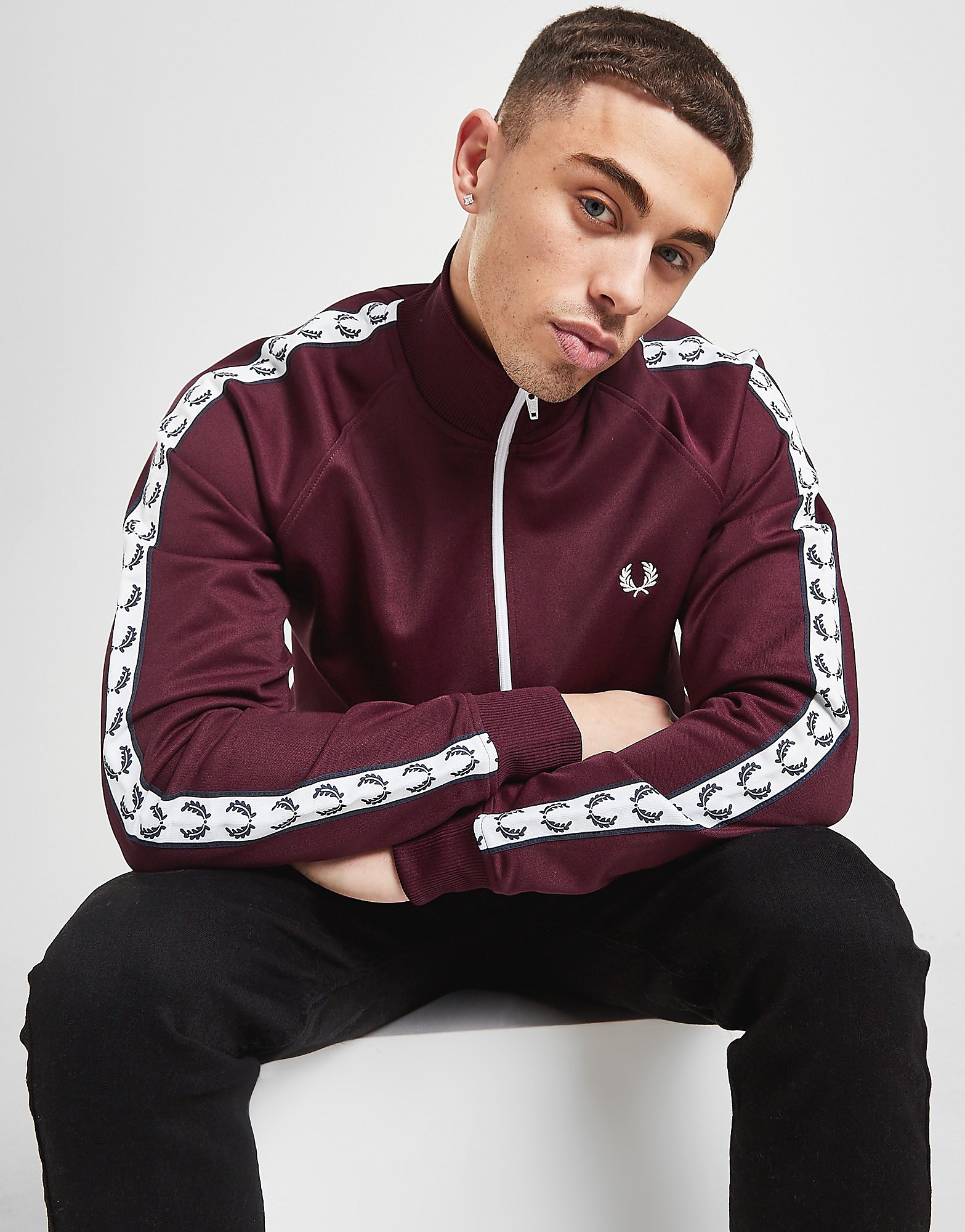

Fred Perry Tape Track Top - Burgundy - Mens, Burgundy